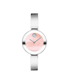 pink mother-of-pearl Museum with crystal set dot · stainless steel bangle bracelet