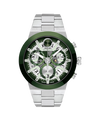 green and grey and Super-LuminNova® Natural GL and transparent skeleton with index · link bracelet stainless steel