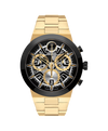 black and grey and Super-LuminNova® Black and transparent with index skeleton · link bracelet light yellow gold ionic plated stainless steel