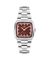 dark red with index · link bracelet stainless steel