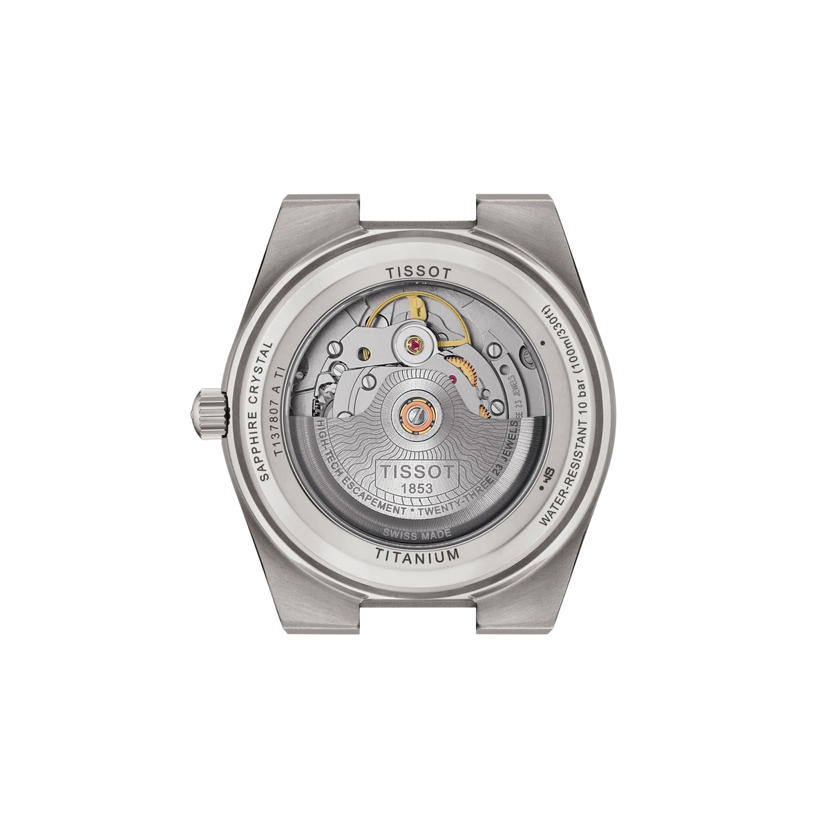 Tissot PRX Titanium 38mm T137.807.44.041.00 — detail view