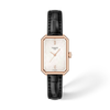 White mother-of-pearl dial · Black strap