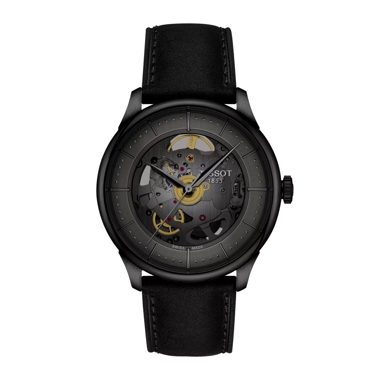 Tissot Chemin Des Tourelles Skeleton 39mm T139.836.36.441.00 — detail view