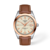 Cream dial · Brown strap