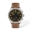 Black dial · Brown strap