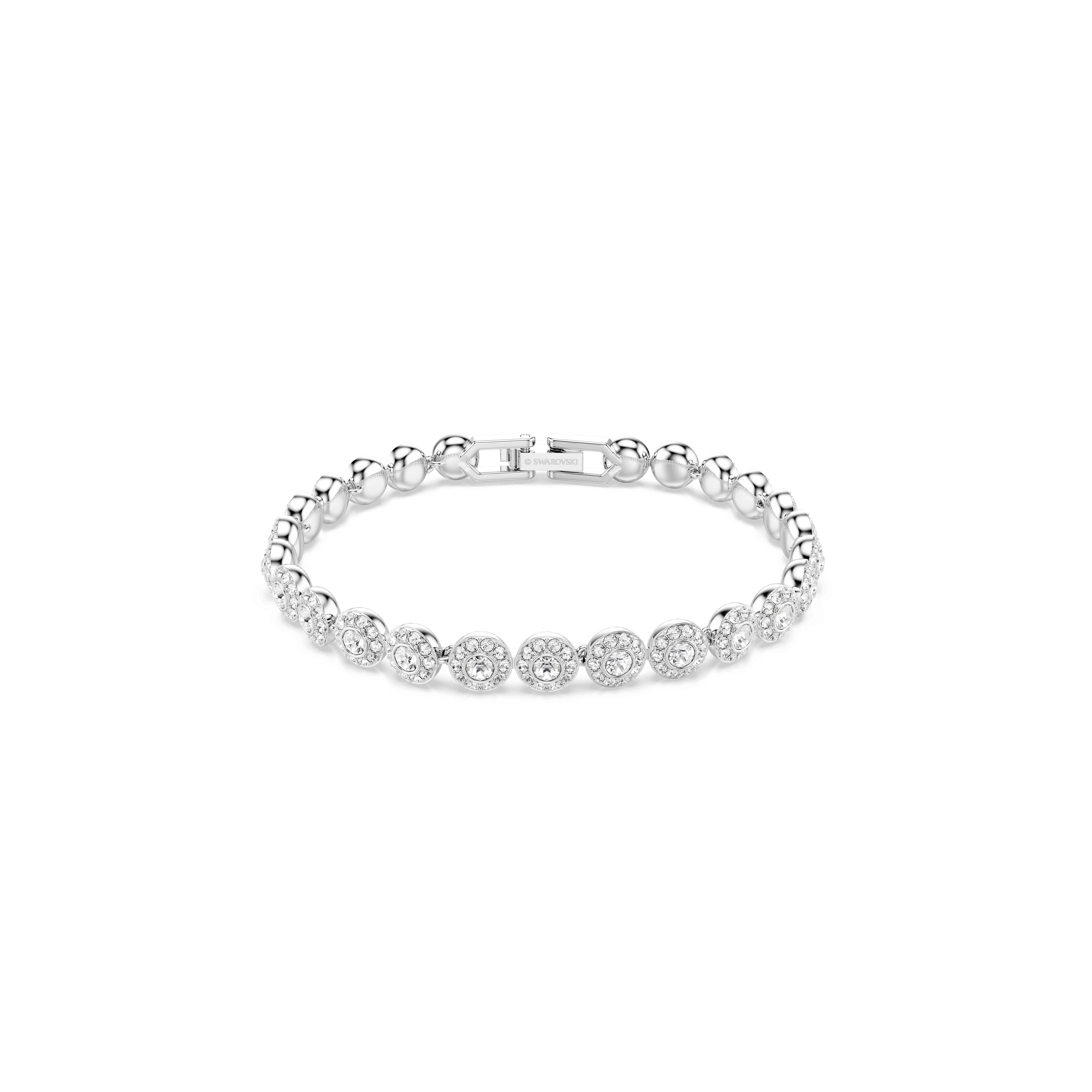 Swarovski Una Angelic bracelet, Round cut, Small, White, Rhodium plated — article 5071173