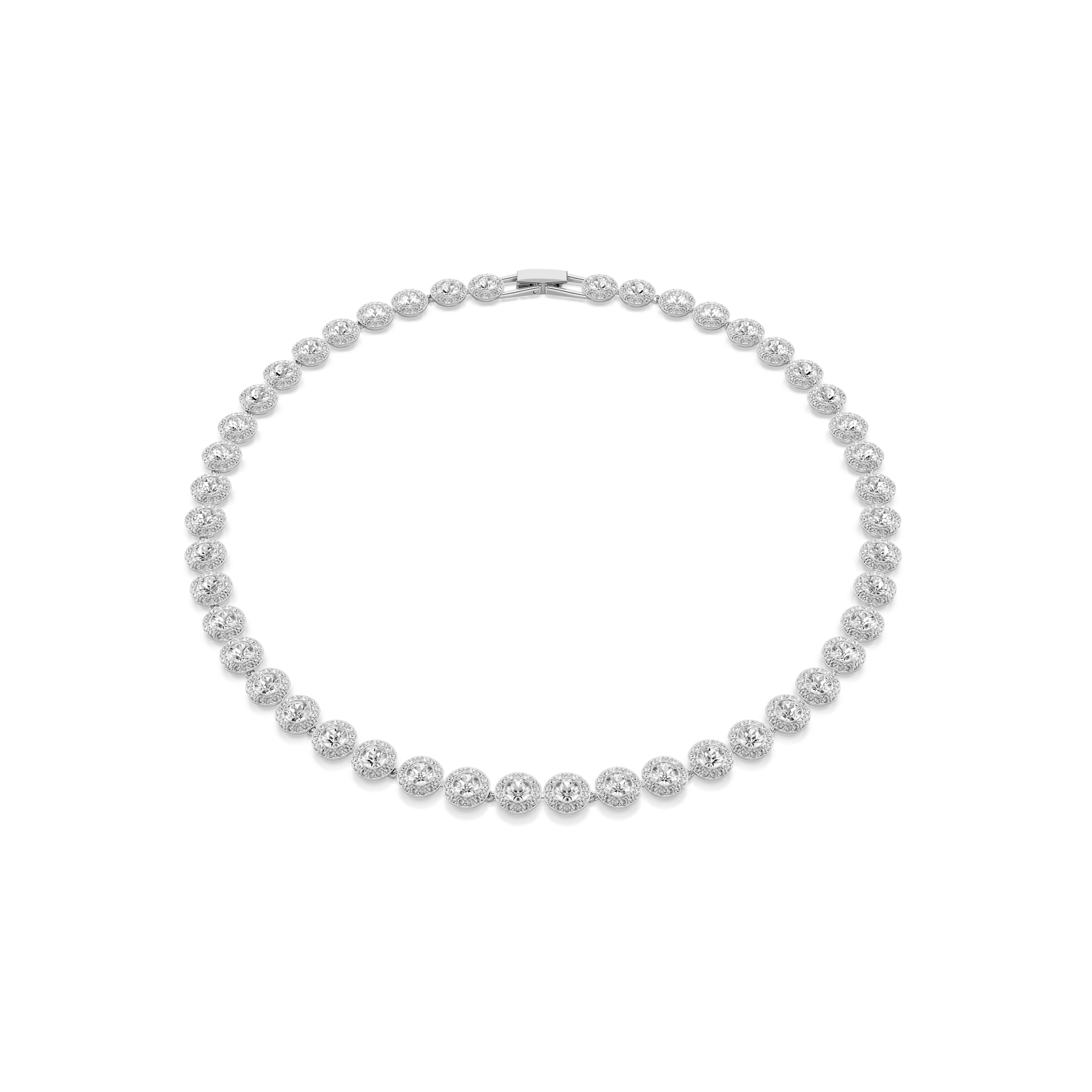 Swarovski Una Angelic necklace, Round cut, Medium, White, Rhodium plated — article 5117703