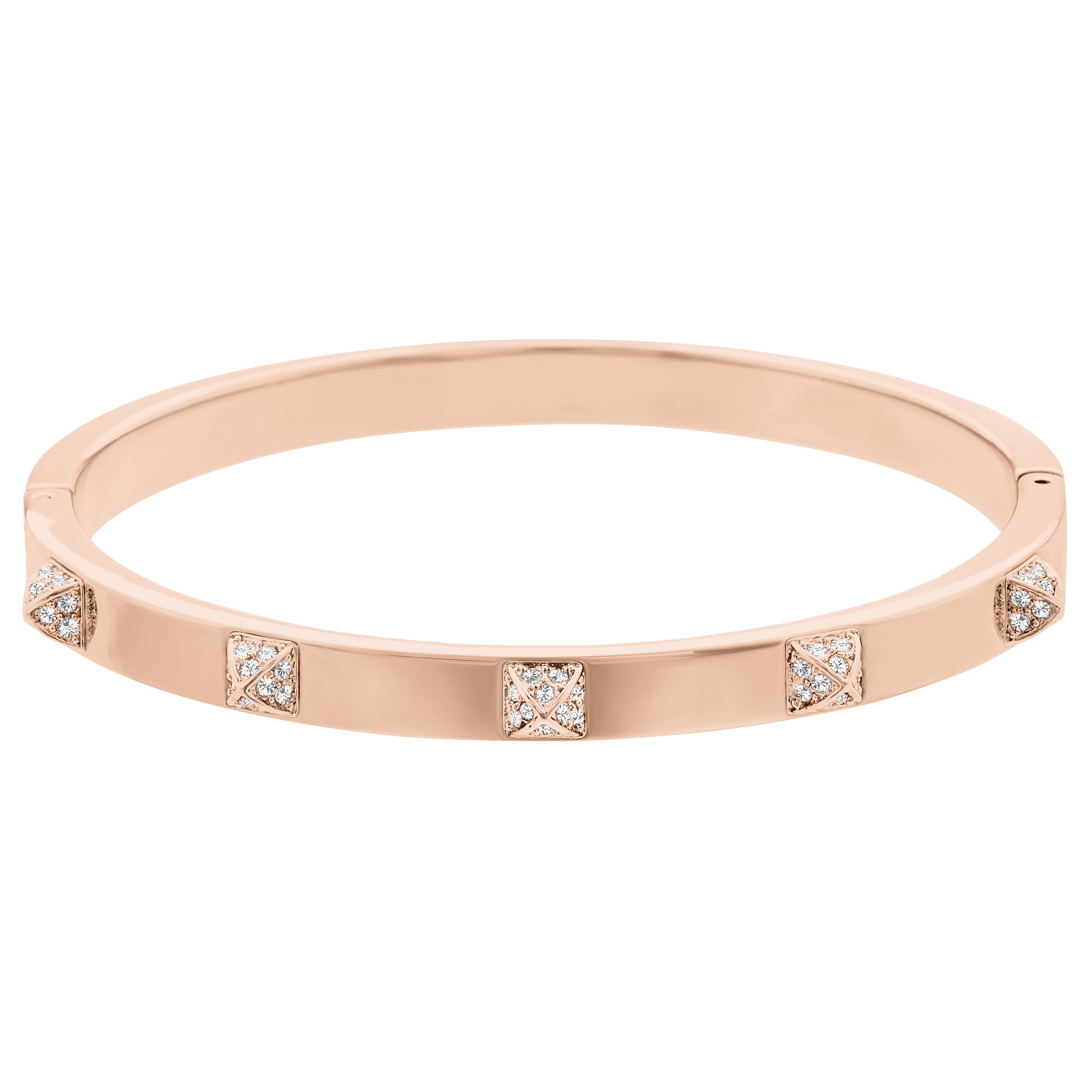 Swarovski Dextera bangle, Pavé, White, 18K rose gold finish — article 5184528