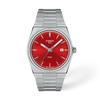 Red dial · Grey bracelet