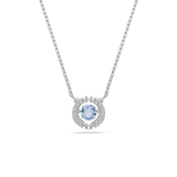 Una necklace, Round cut, Blue, Rhodium plated — article 5279425