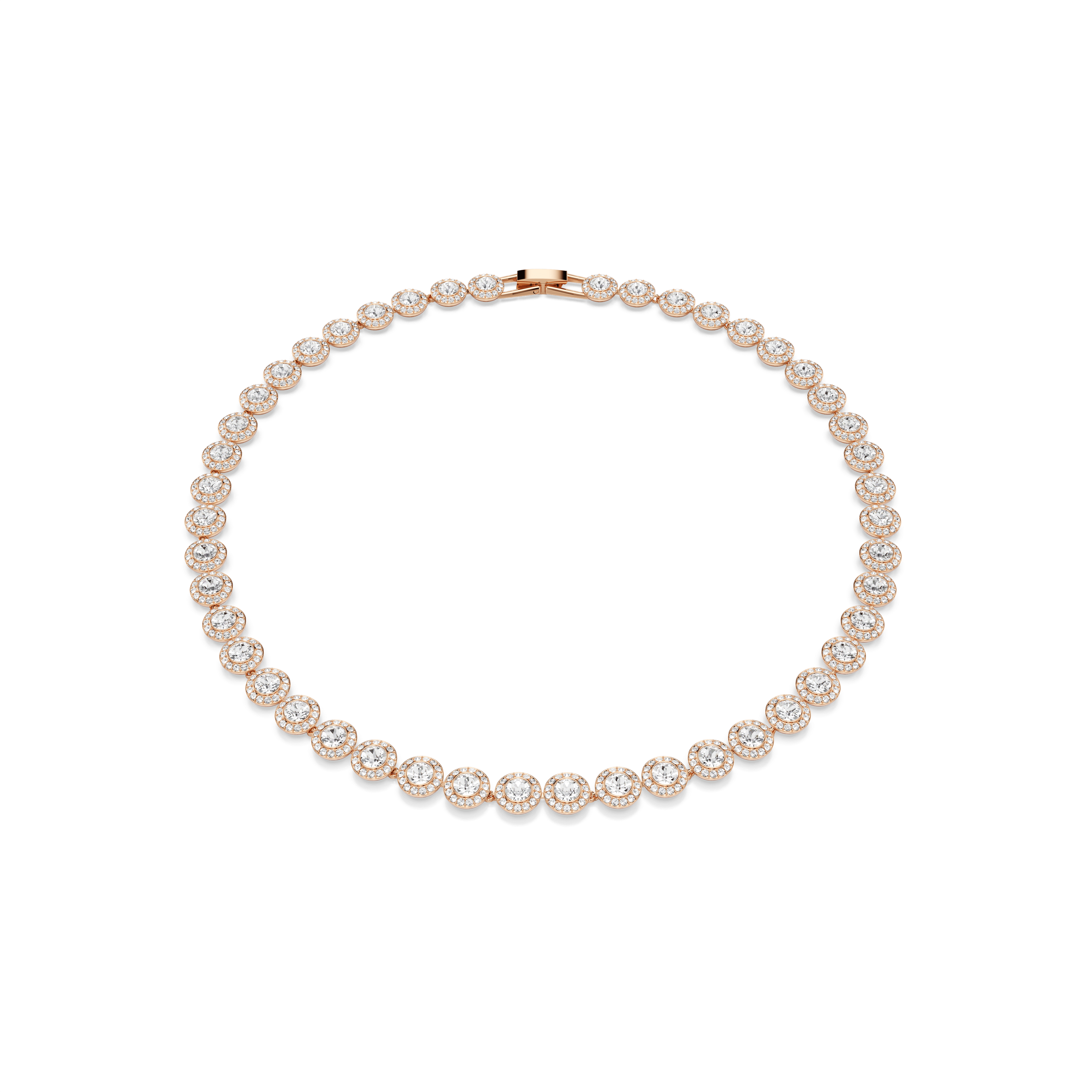 Swarovski Una Angelic necklace, Round cut, Medium, White, 18K rose gold finish — article 5367845