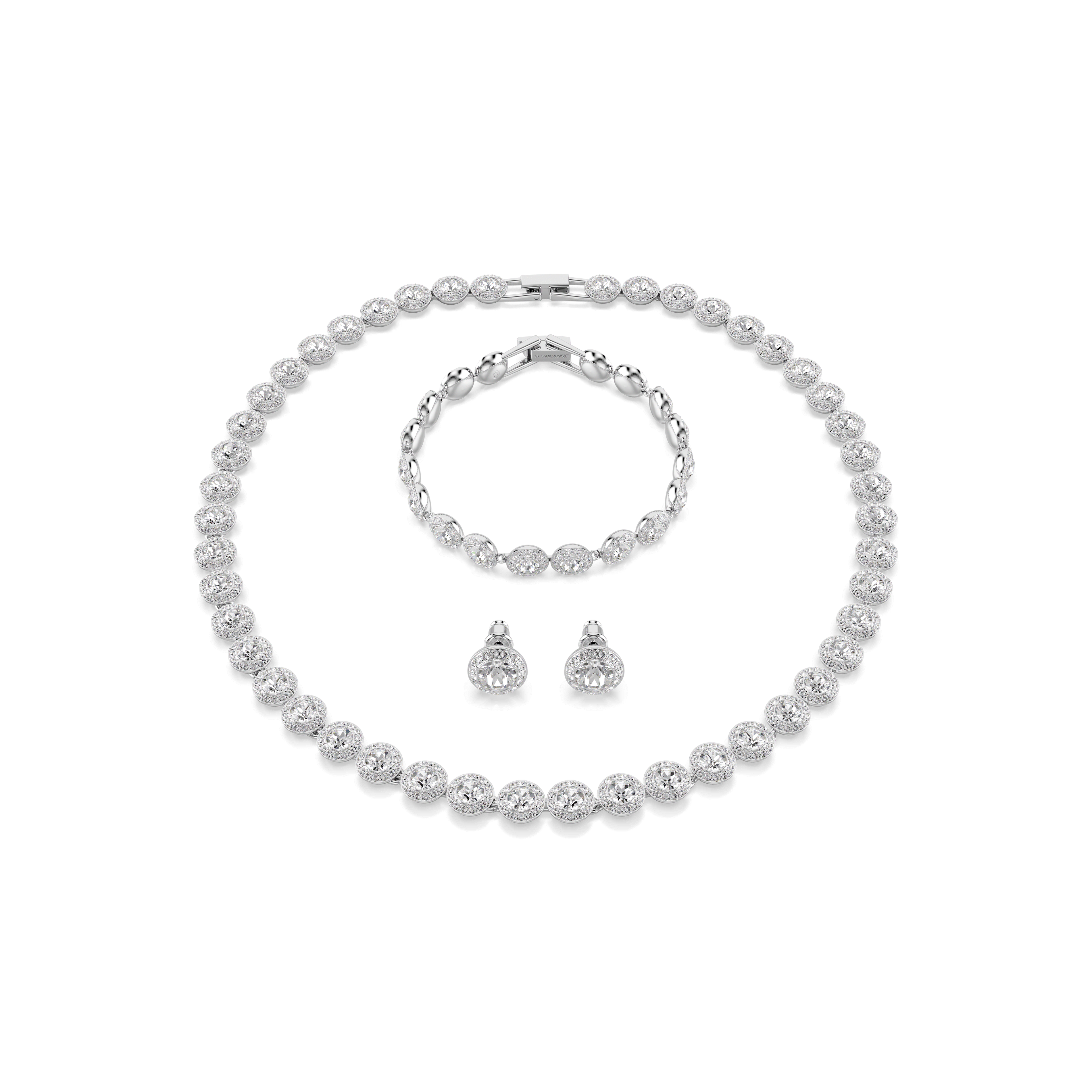 Swarovski Una Angelic set, Set (3), Round cut, White, Rhodium plated — article 5367853