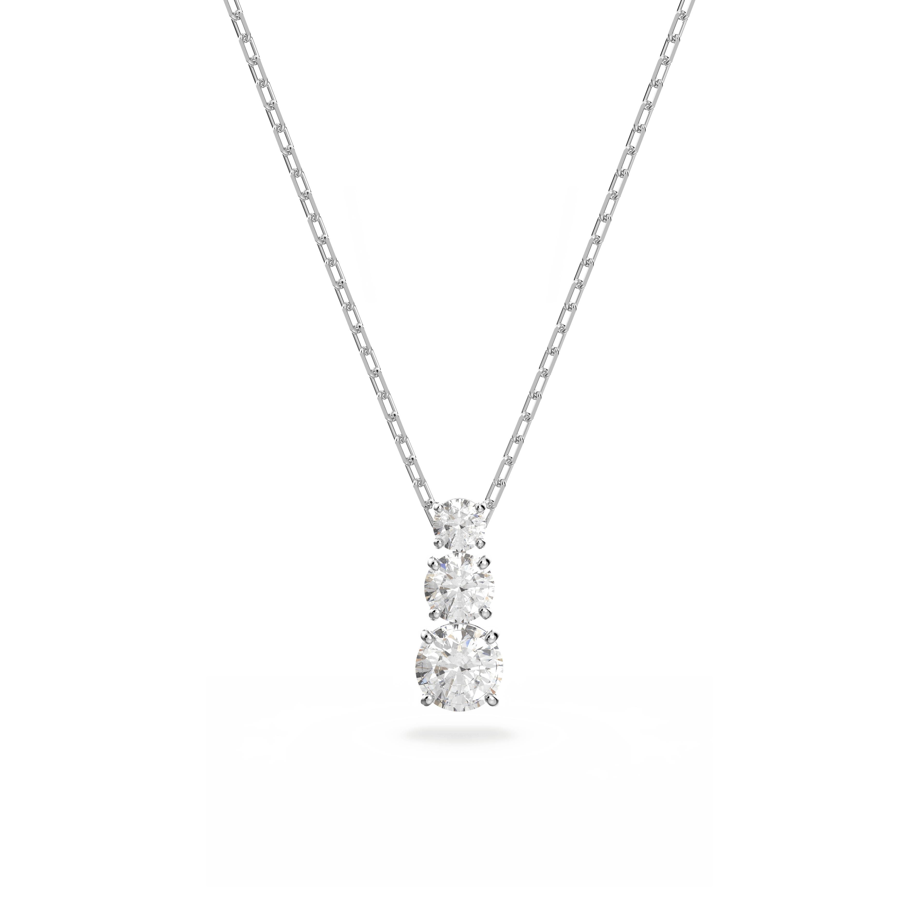 Swarovski Stilla Attract pendant, Round cut, White, Rhodium plated — article 5414970