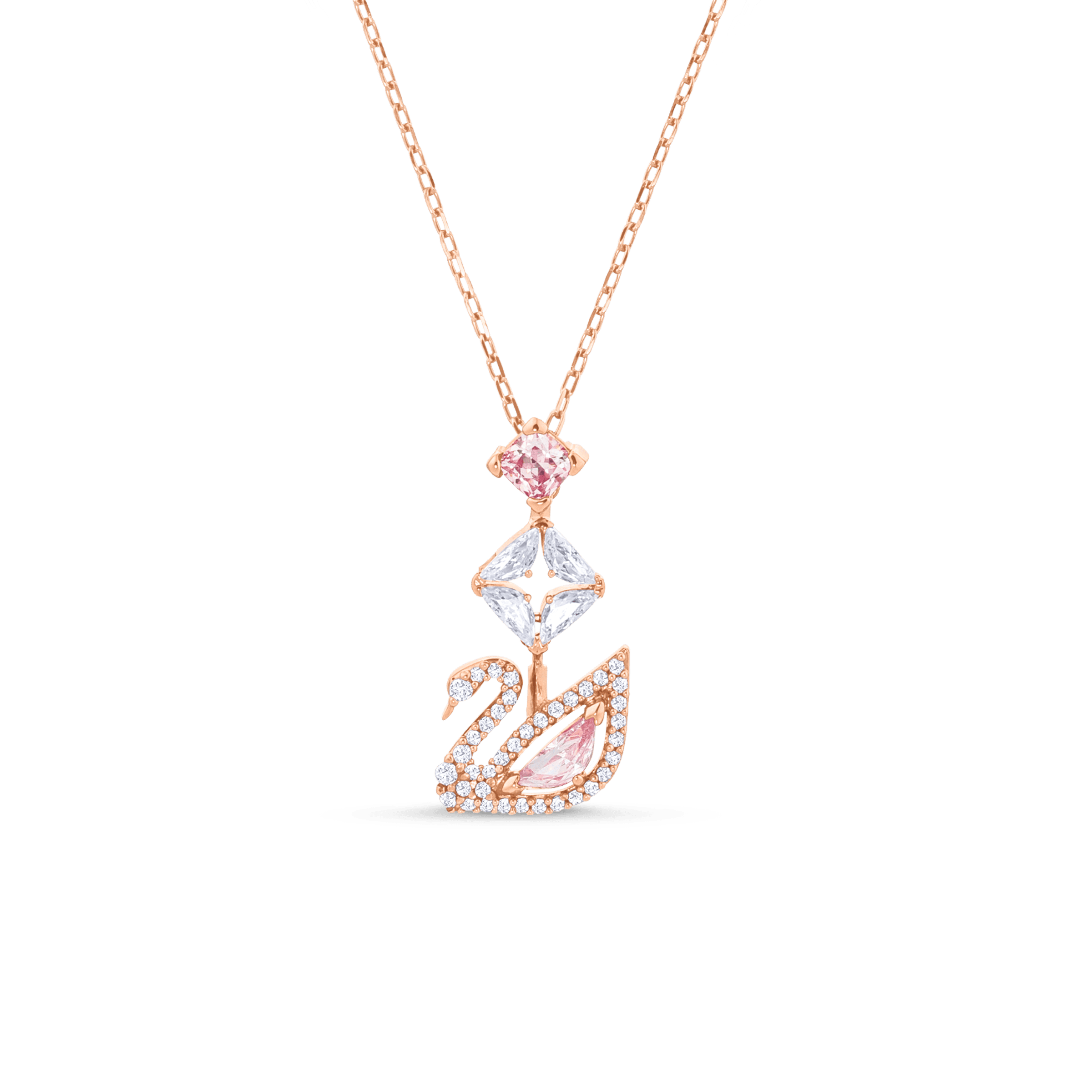 Swarovski Swan pendant, Swan, Pink, 18K rose gold finish — article 5473024