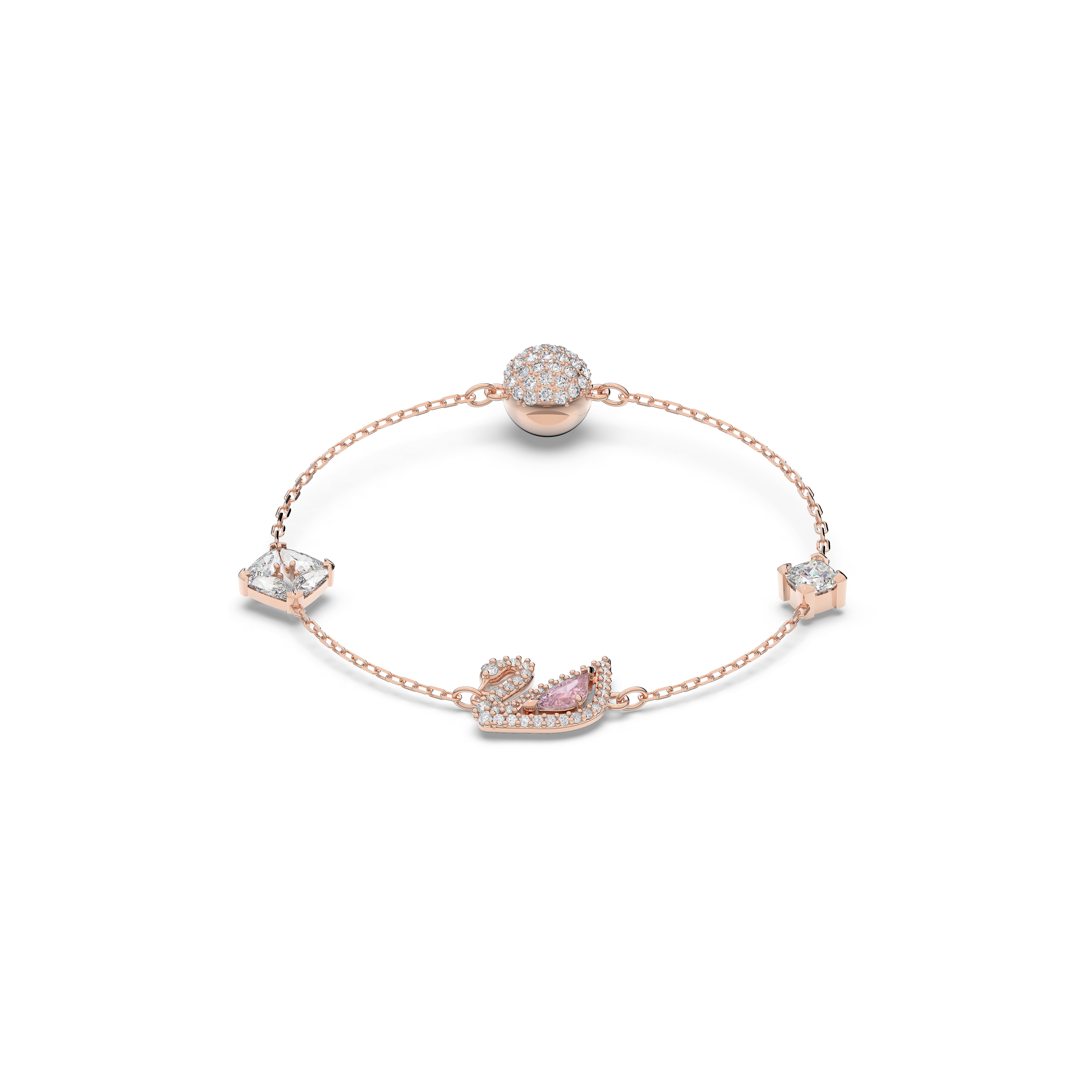 Swarovski Swan bracelet, Swan, Pink, 18K rose gold finish — article 5485877