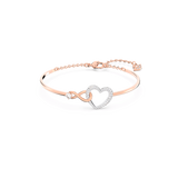 Hyperbola bangle, Infinity and heart, White, Mixed metal finish — article 5518869