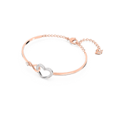 Hyperbola bangle, Infinity and heart, White, Mixed metal finish — article 5518869