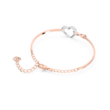 Hyperbola bangle, Infinity and heart, White, Mixed metal finish — article 5518869