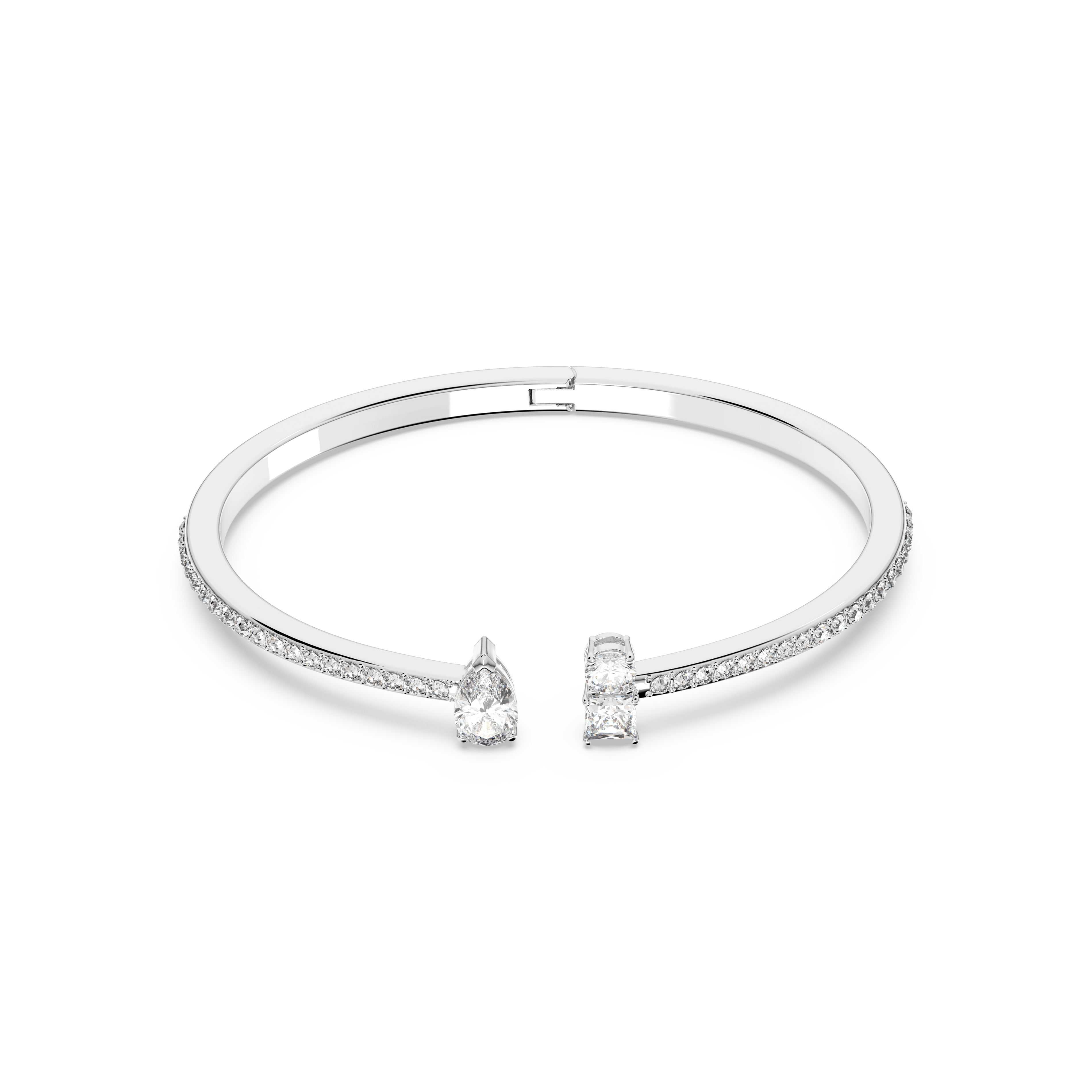 Swarovski Mesmera cuff, Mixed cuts, White, Rhodium plated — article 5572664