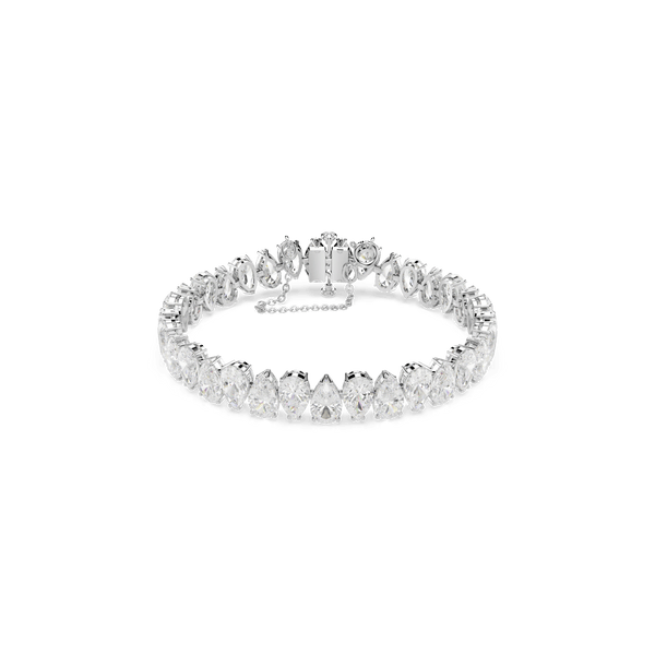 Matrix Tennis bracelet, Pear cut, White, Rhodium plated — article 5598350