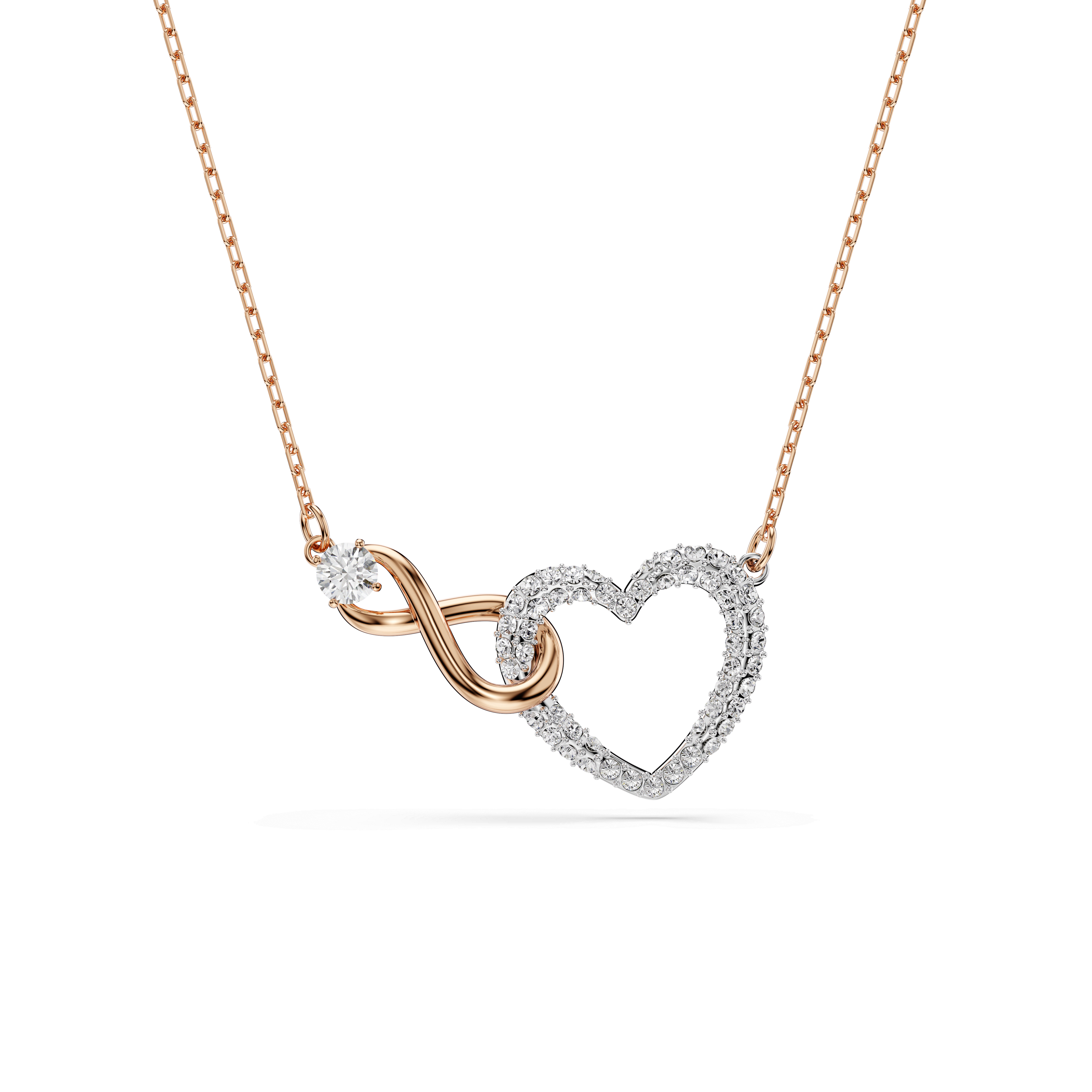 Swarovski Hyperbola necklace, Infinity and heart, White, Mixed metal finish — article 5604531