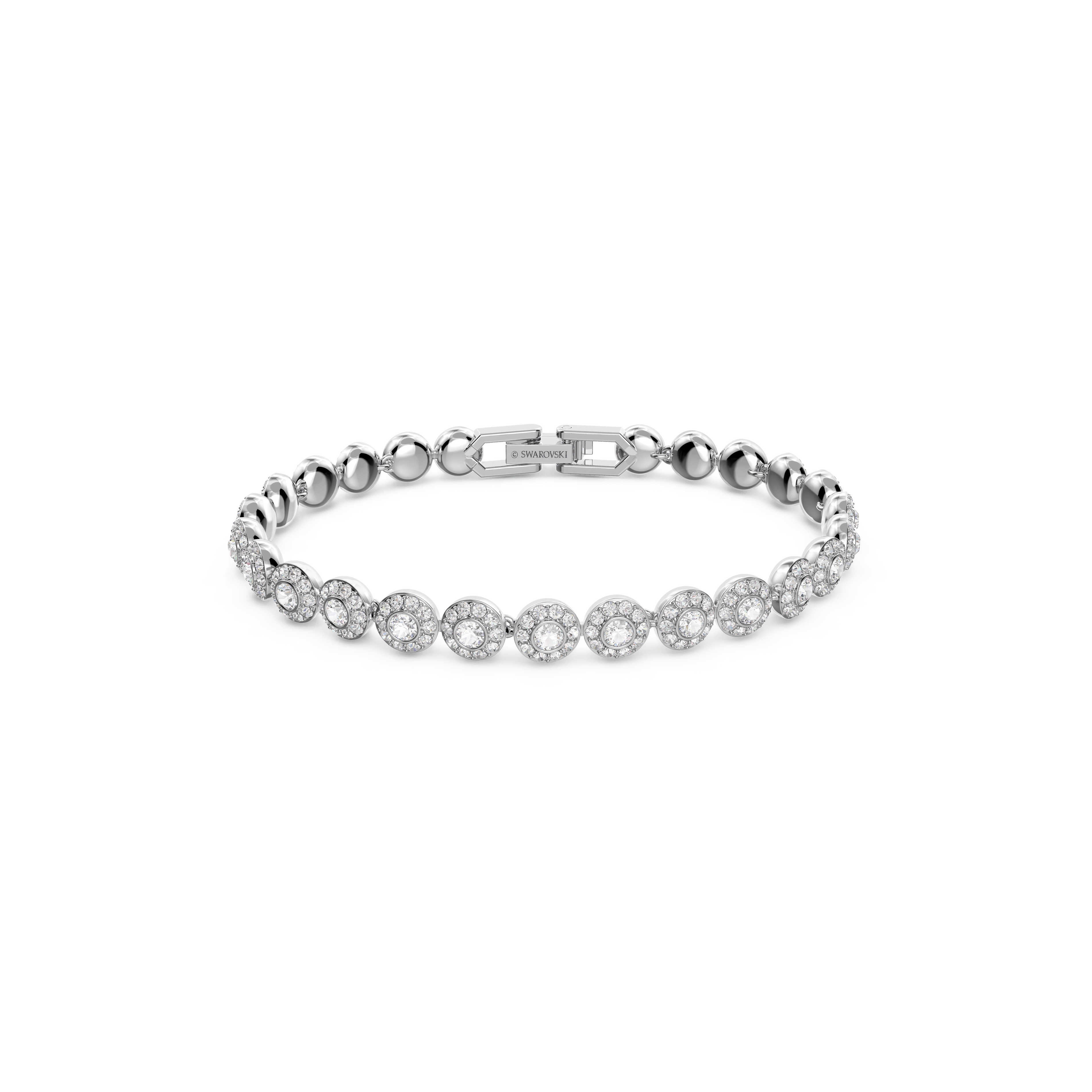 Swarovski Una Angelic bracelet, Round cut, Small, White, Rhodium plated — article 5633833