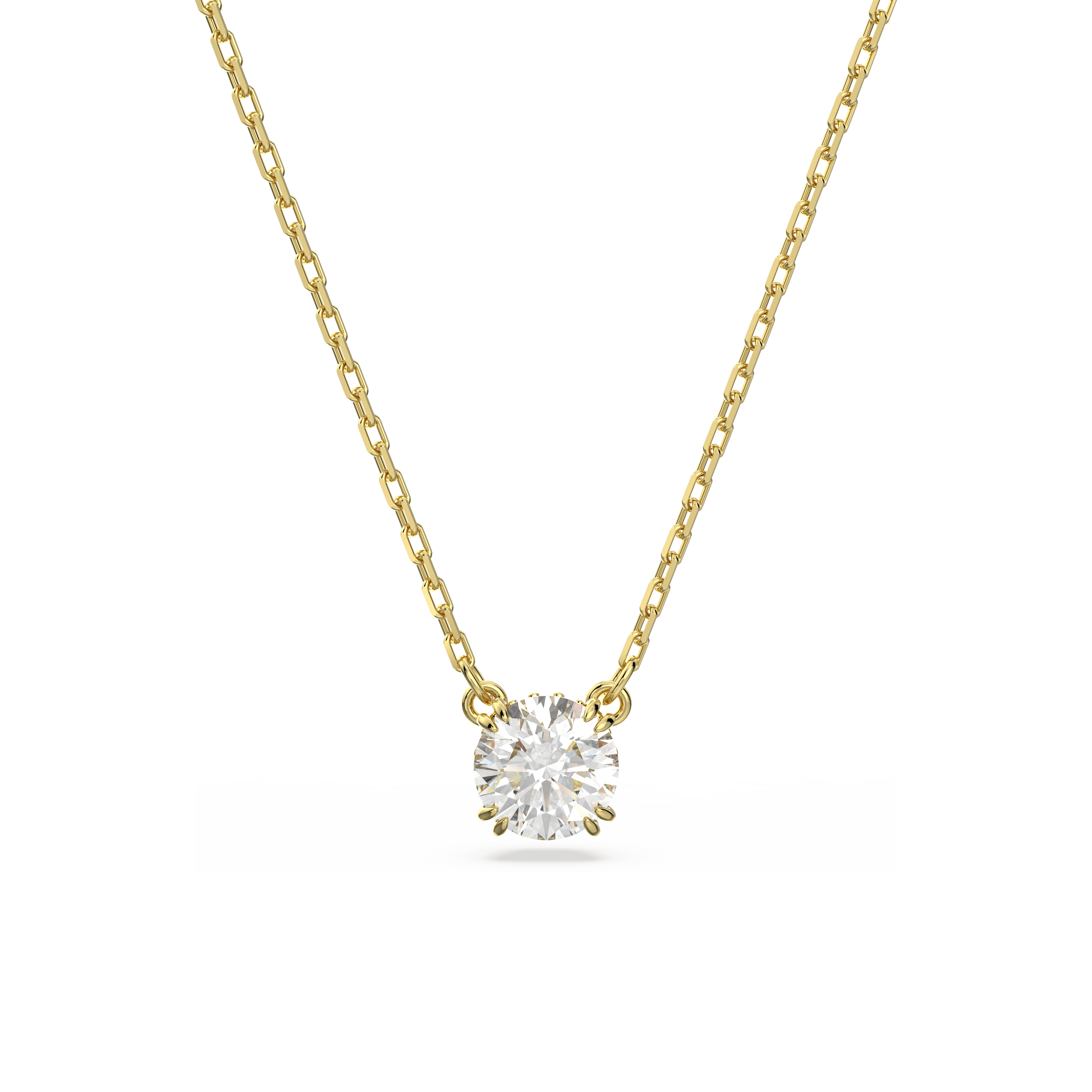 Swarovski Stilla pendant, Round cut, White, 18K gold finish — article 5636703