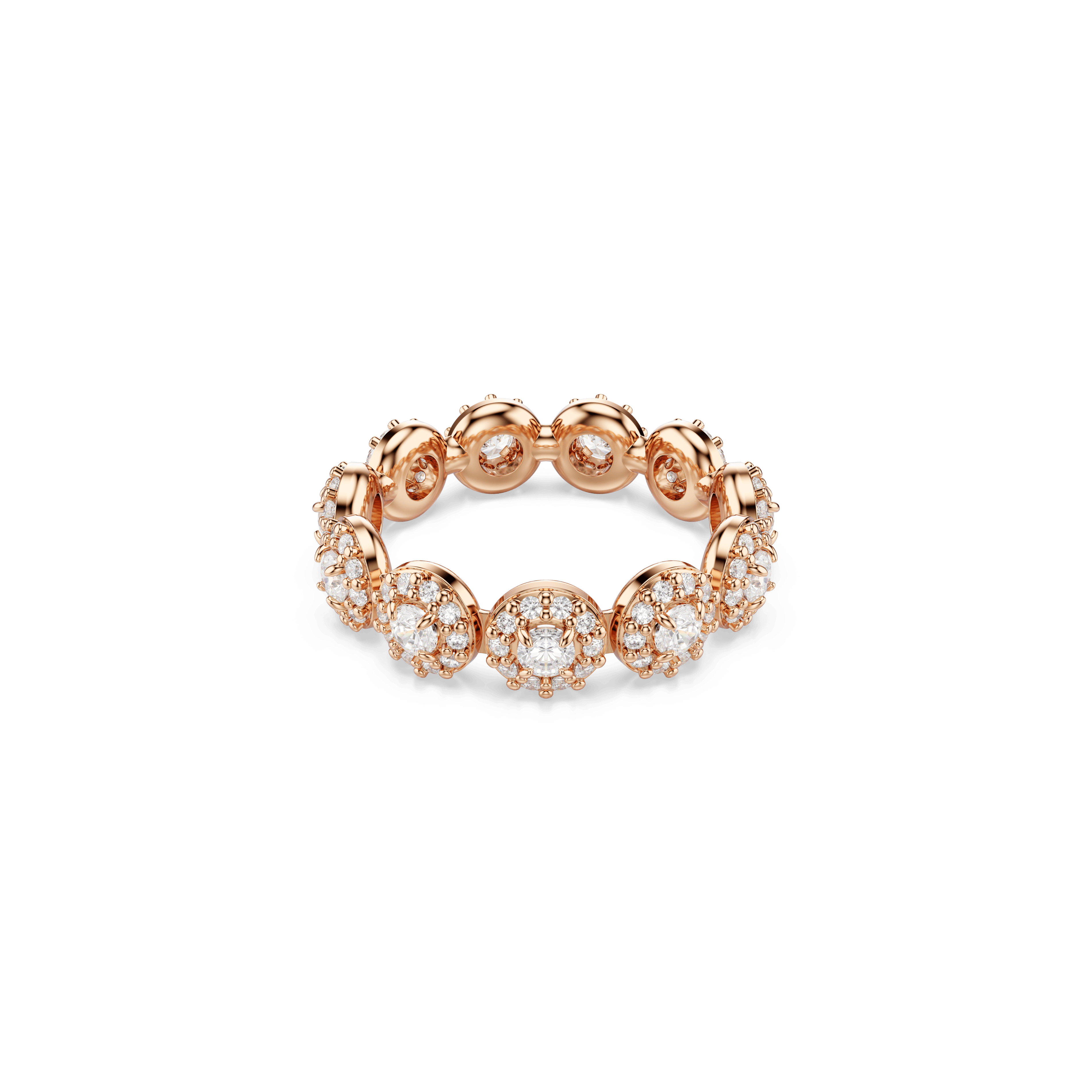 Swarovski Una Angelic ring, Round cut, White, 18K rose gold finish — article 5642612