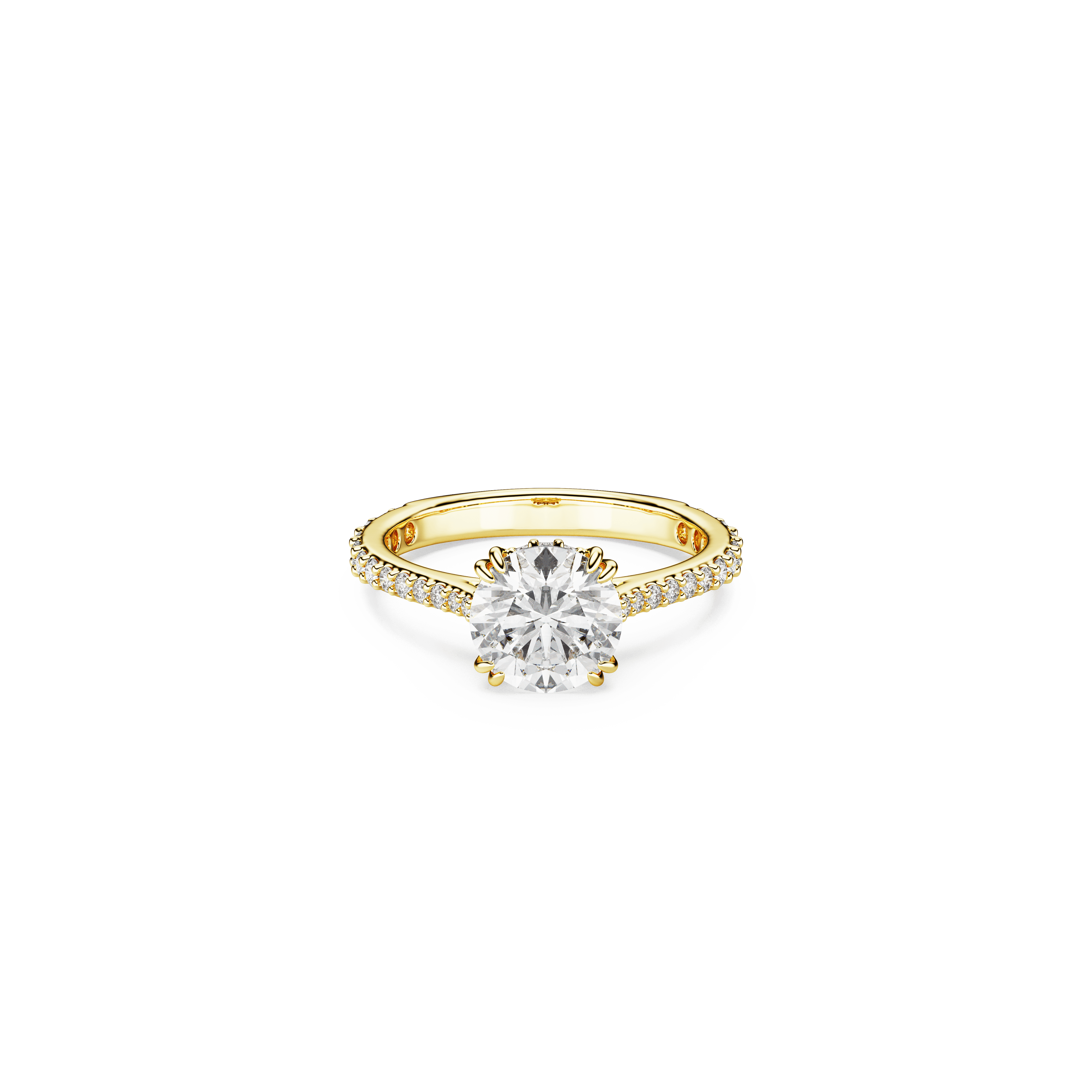 Swarovski Stilla cocktail ring, Round cut, Pavé, White, 18K gold finish — article 5642619
