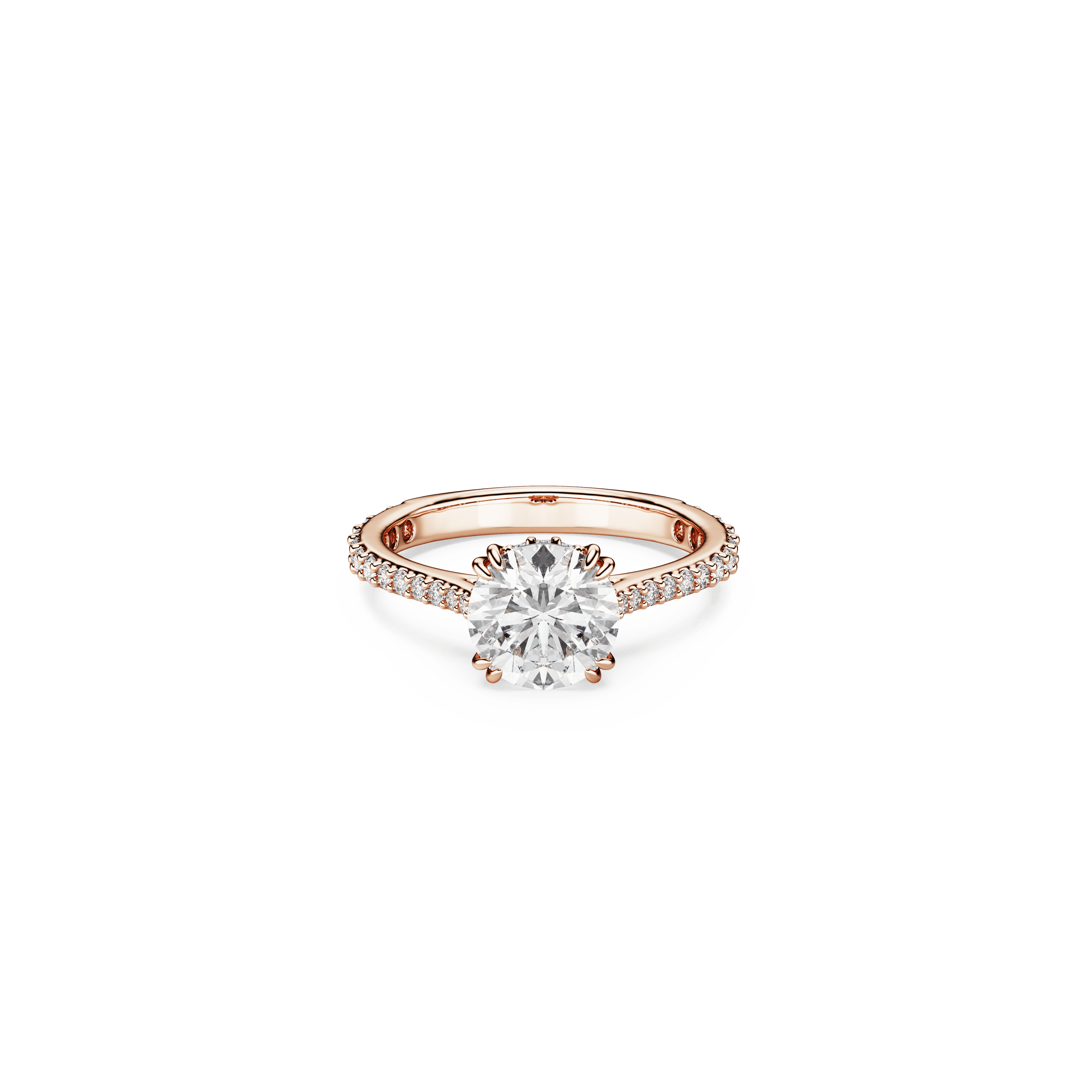Swarovski Stilla cocktail ring, Round cut, Pavé, White, 18K rose gold finish — article 5642644