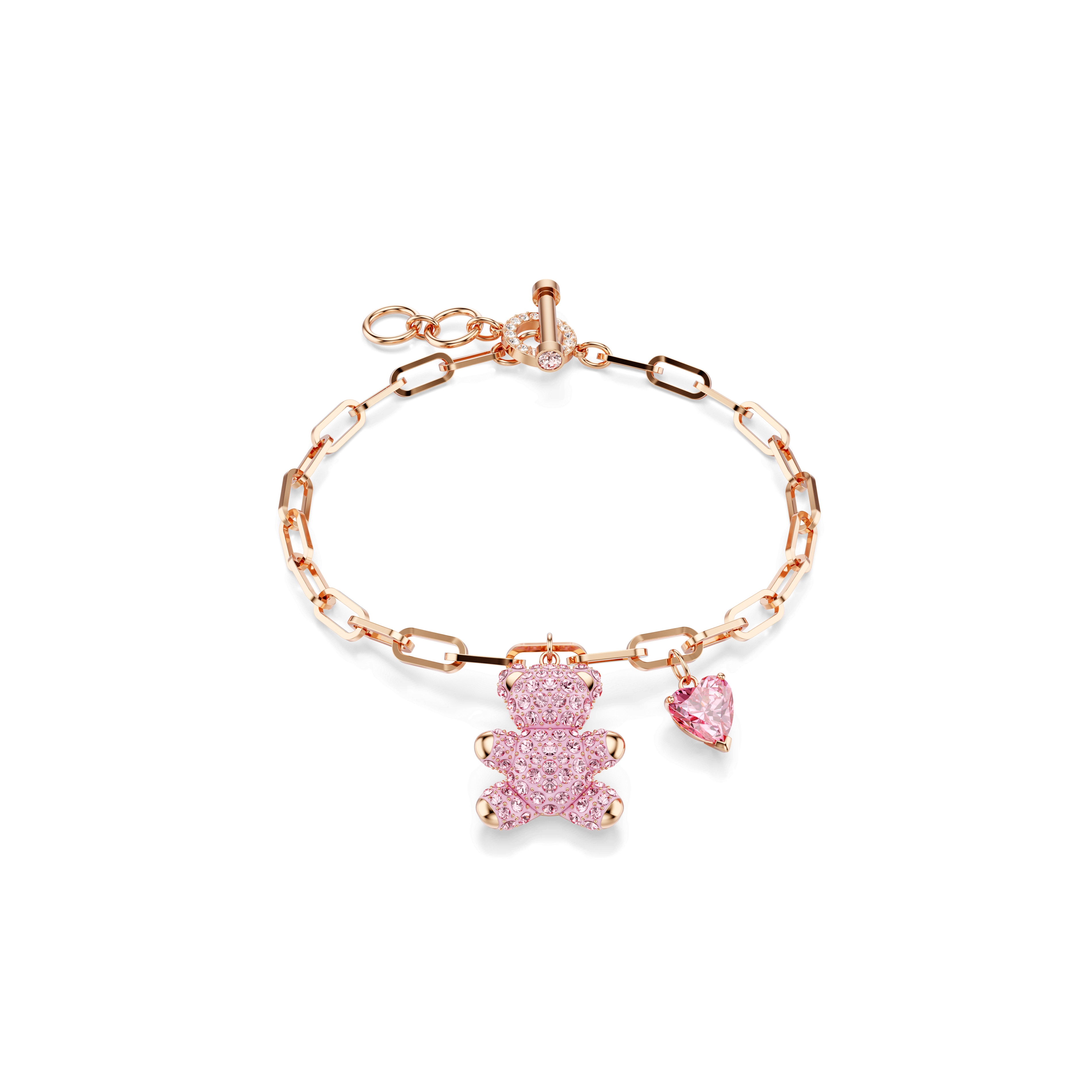 Swarovski Teddy bracelet, Bear, Pink, 18K rose gold finish — article 5642978