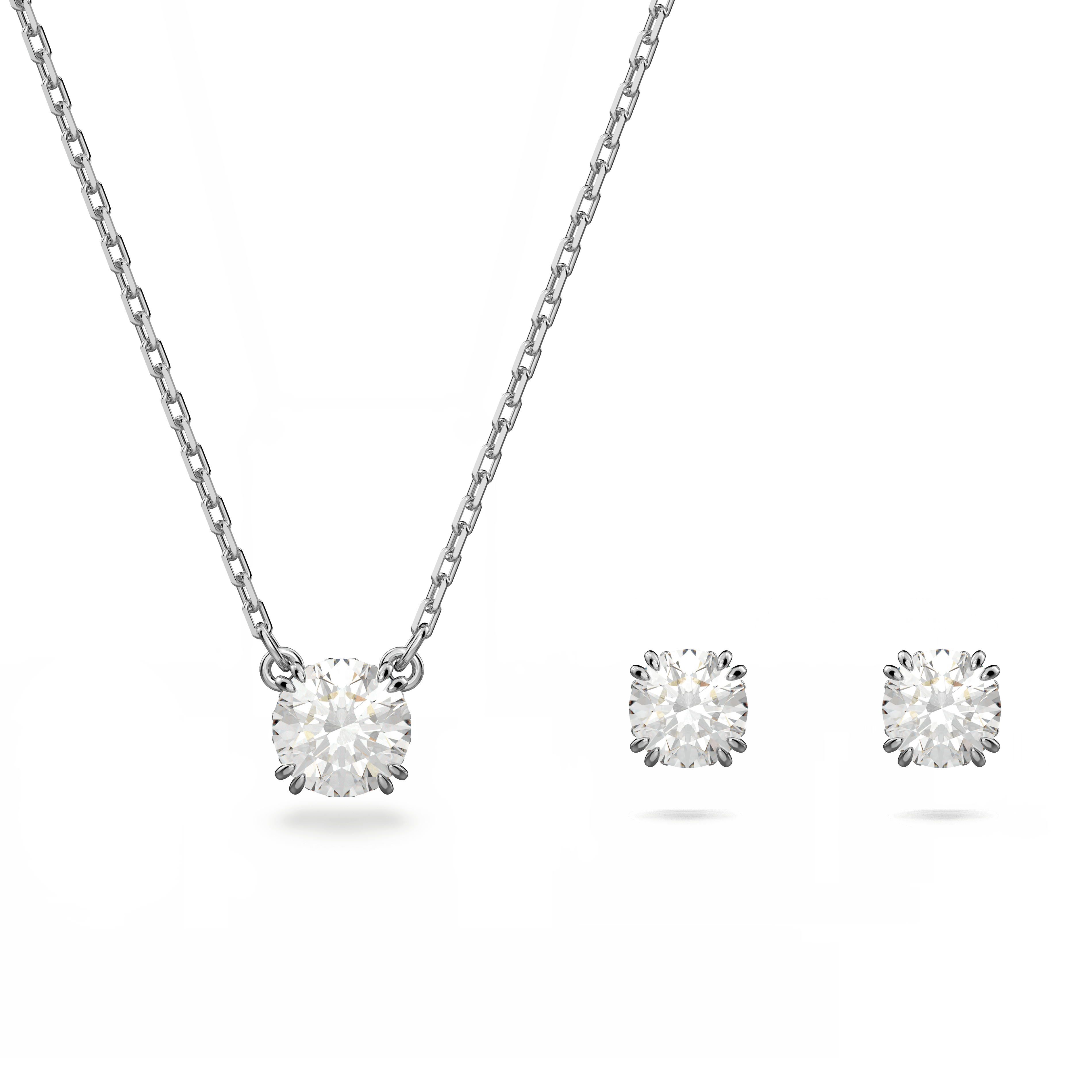 Swarovski Stilla set, Round cut, White, Rhodium plated — article 5647663