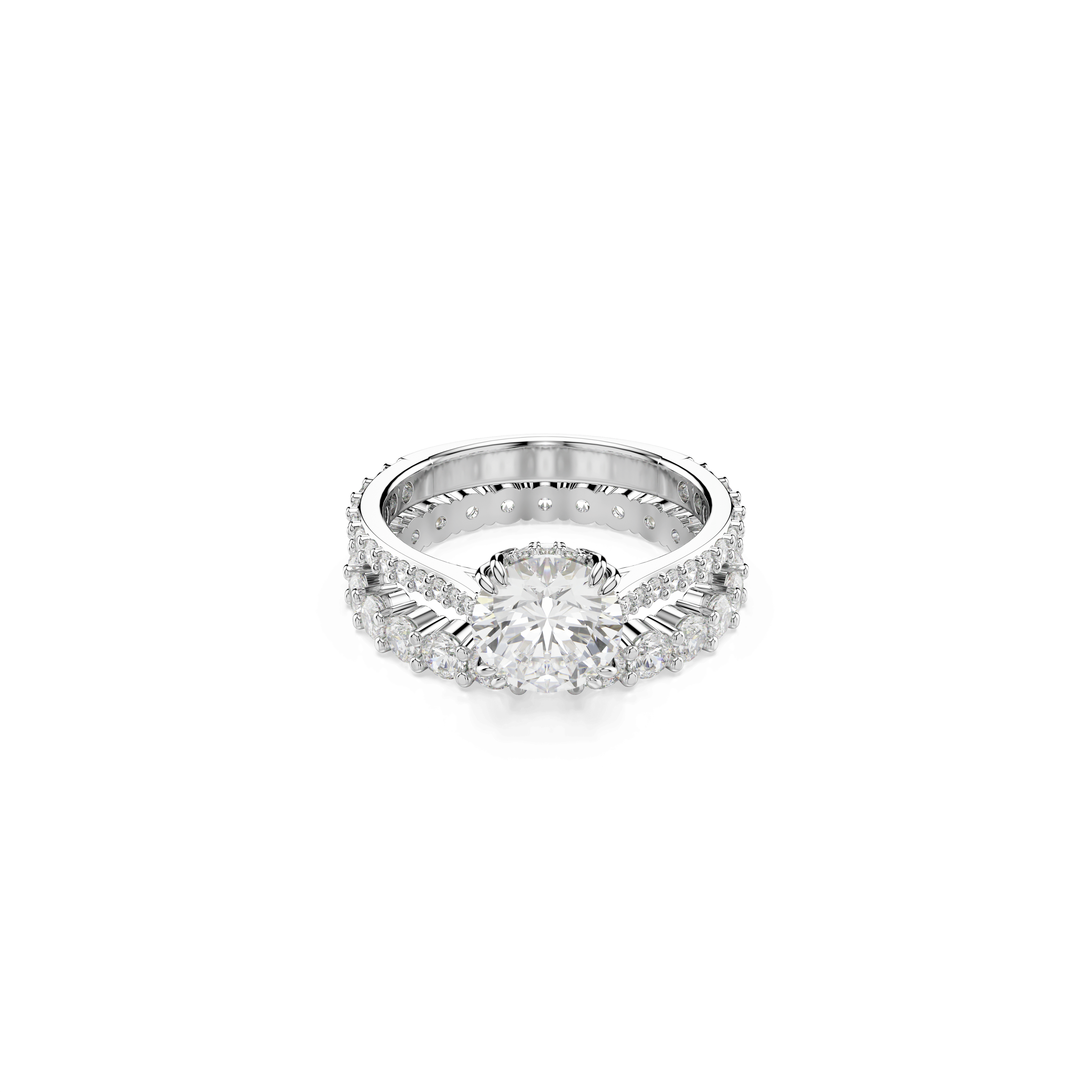 Swarovski Stilla ring, Set (2), Round cut, White, Rhodium plated — article 5649215