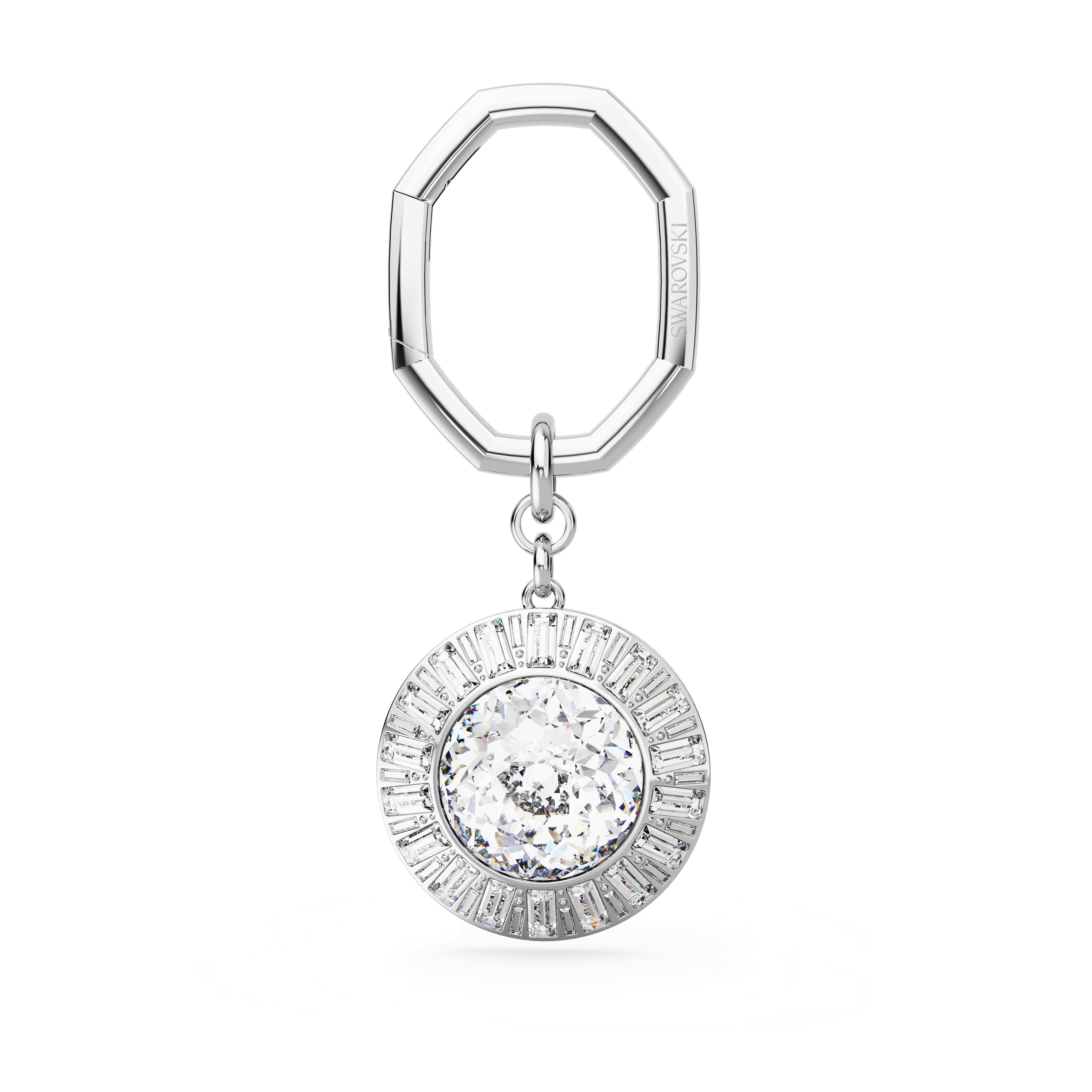 Swarovski Key ring, Round cut, White, Rhodium plated — article 5669119