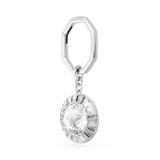 Key ring, Round cut, White, Rhodium plated — article 5669119