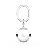 Key ring, Round cut, White, Rhodium plated — article 5669119