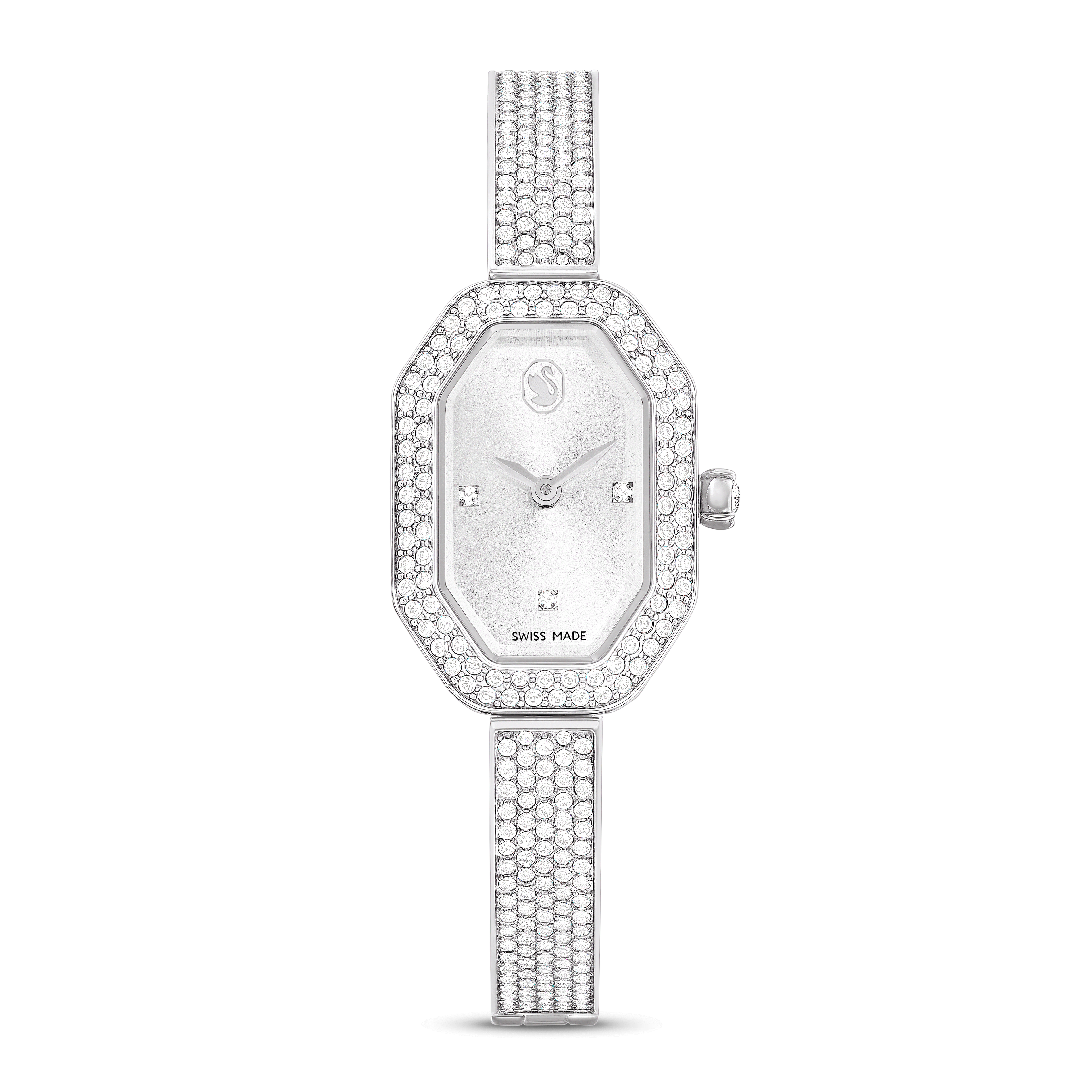 Swarovski Dextera bangle watch, Swiss Made, Metal bracelet, Silver tone, Stainless steel — article 5672977