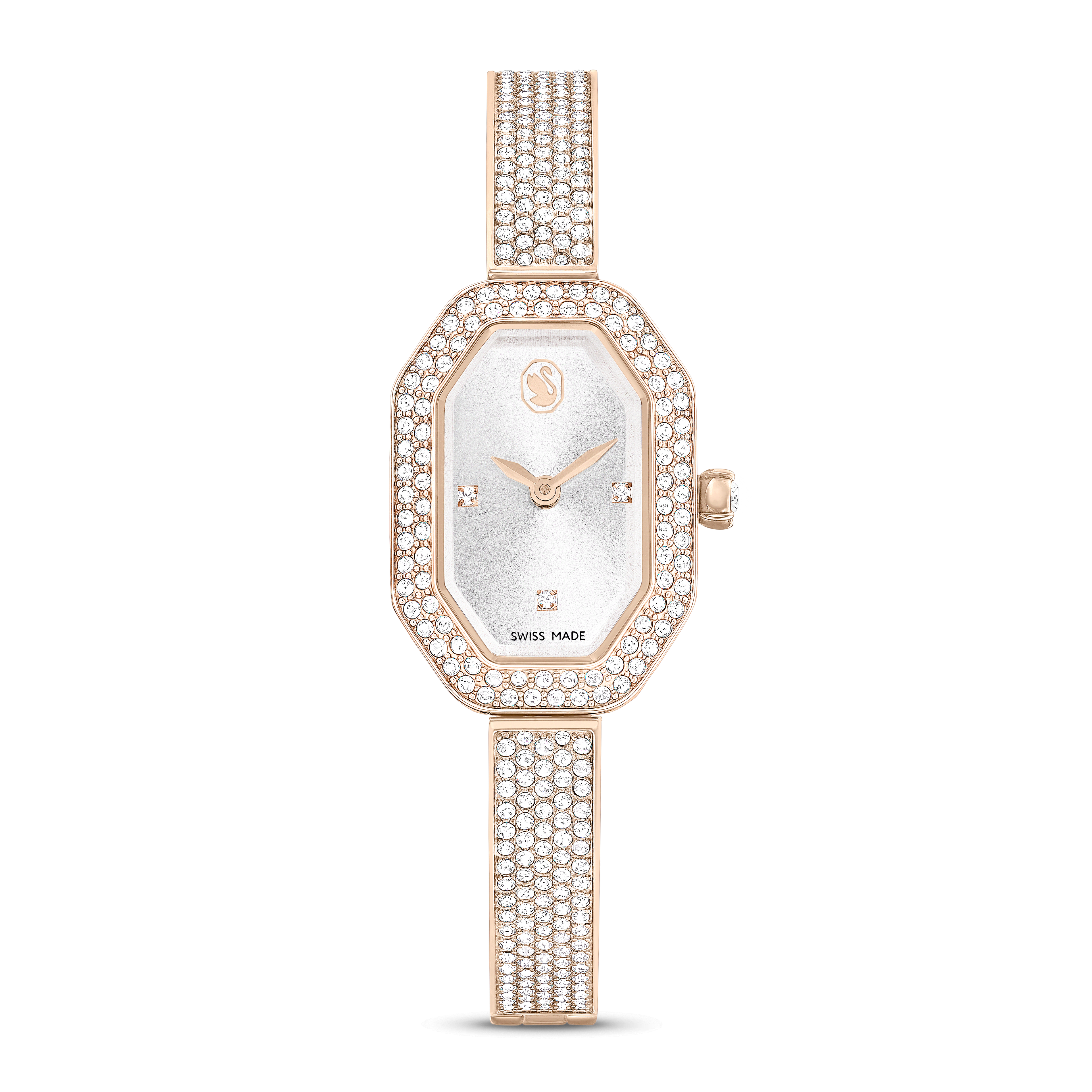 Swarovski Dextera bangle watch, Swiss Made, Metal bracelet, Gold tone, Champagne gold-tone finish — article 5672987