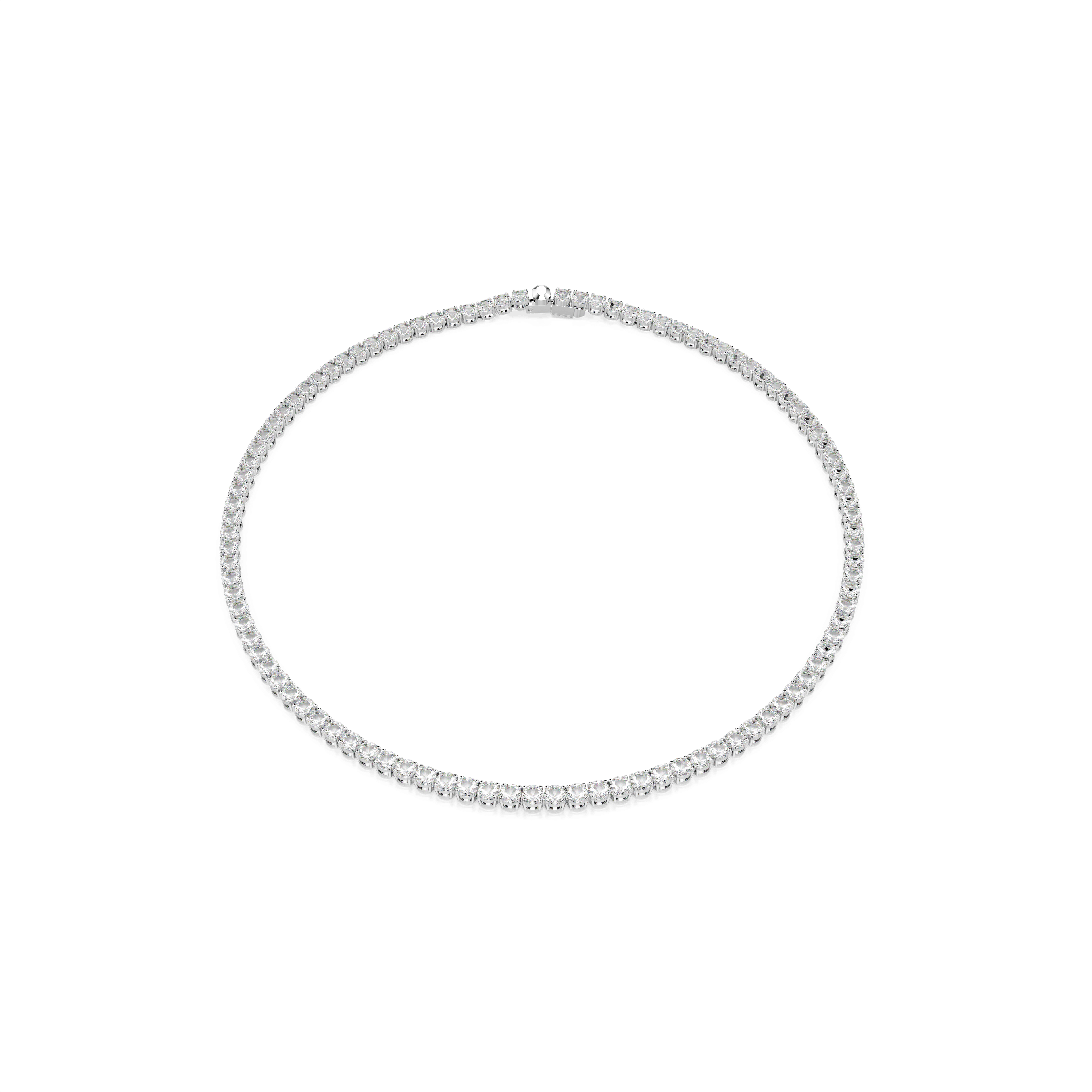 Swarovski Matrix Tennis necklace, Round cut, White, Rhodium plated — article 5681801