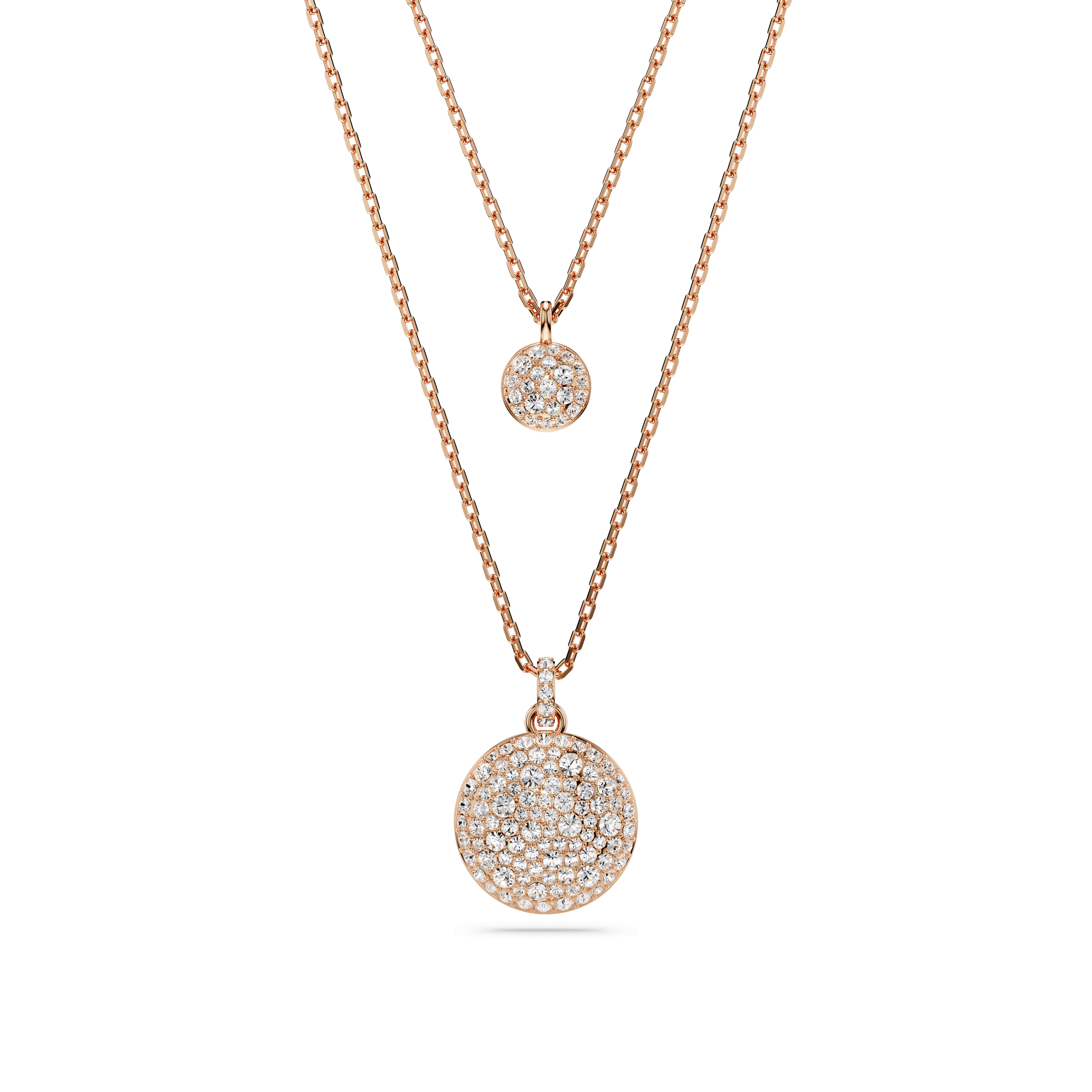Swarovski Sublima layered pendant, White, 18K rose gold finish — article 5683449
