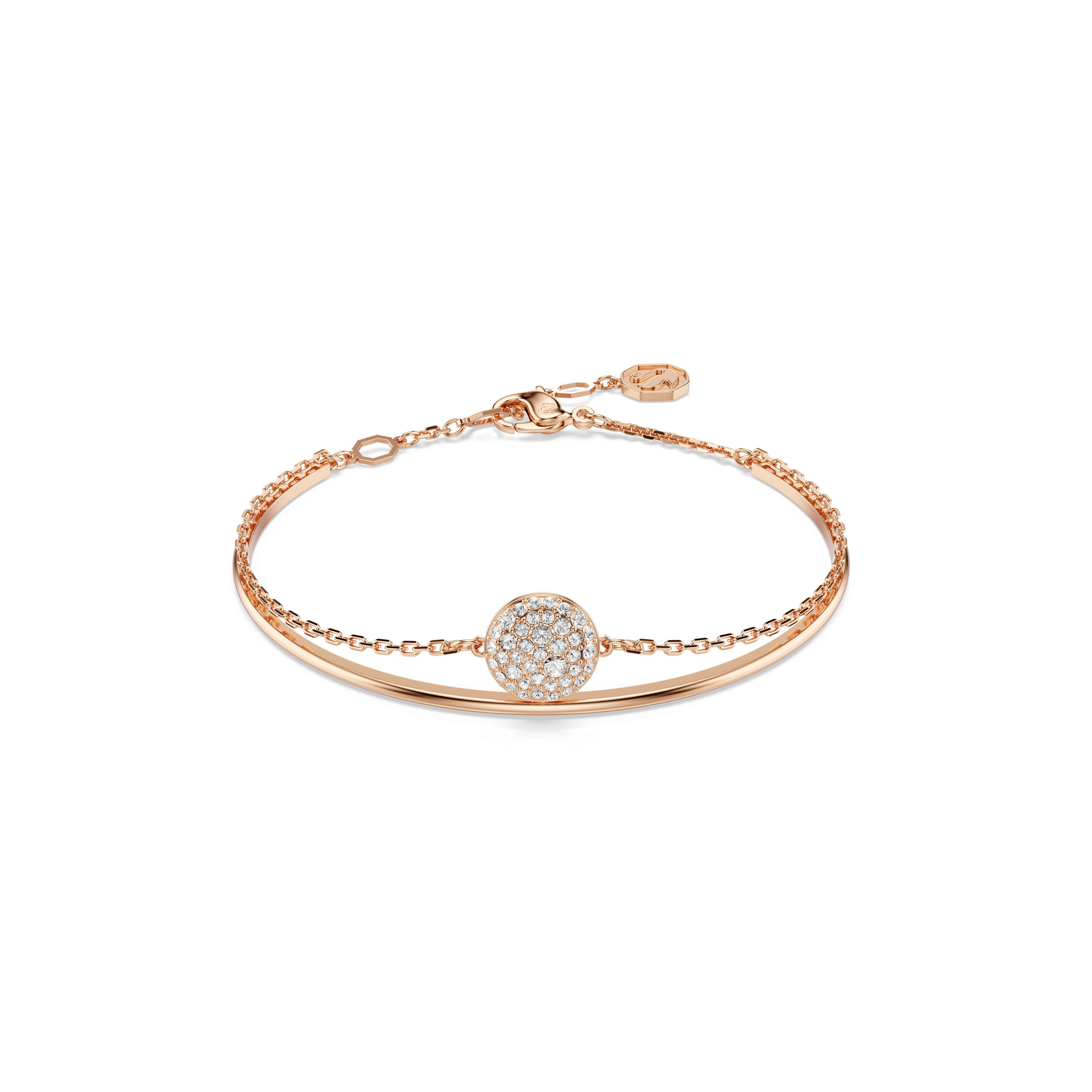 Swarovski Sublima bangle, White, 18K rose gold finish — article 5683452