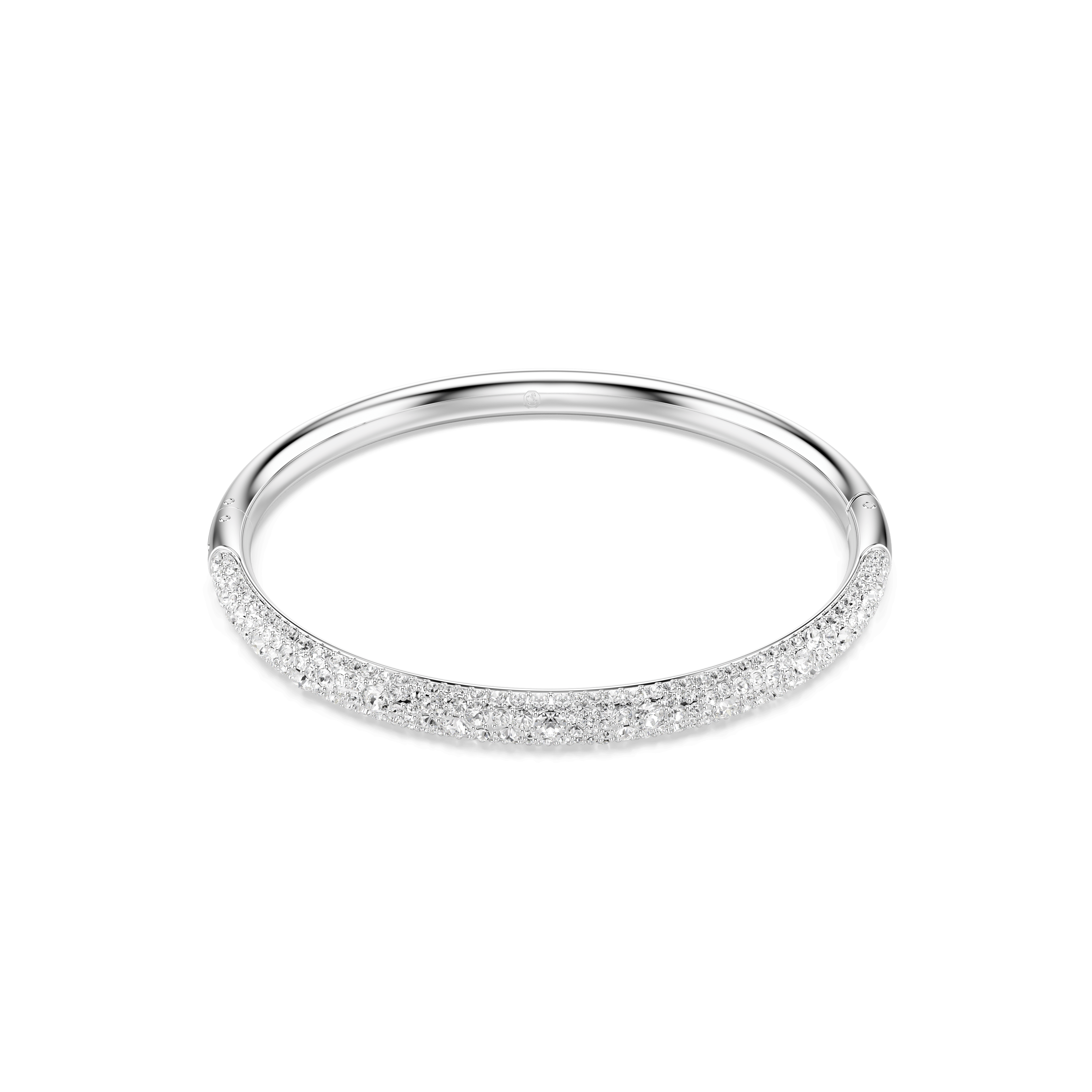 Swarovski Sublima bangle, Snow pavé, White, Rhodium plated — article 5684242