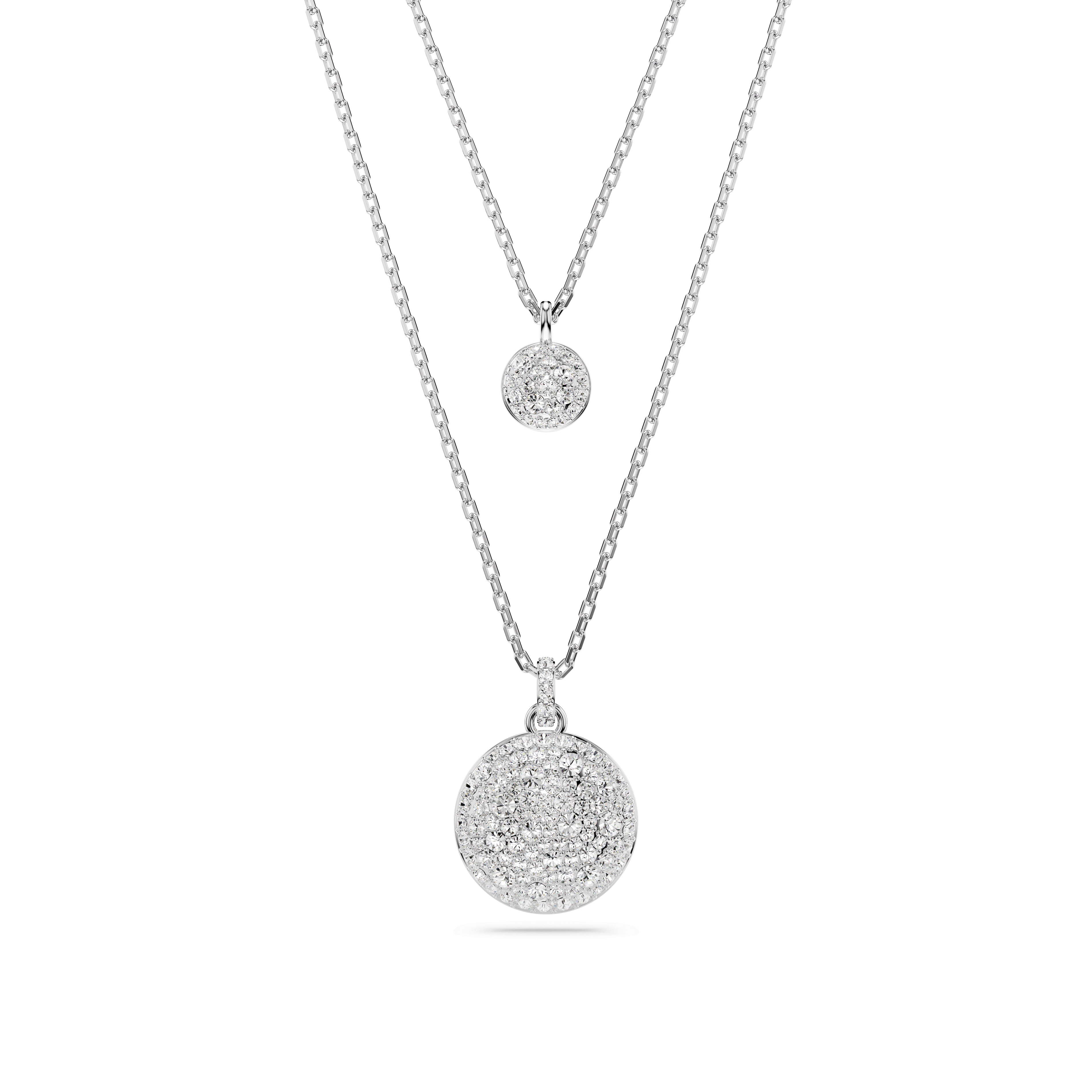 Swarovski Sublima layered pendant, White, Rhodium plated — article 5684244