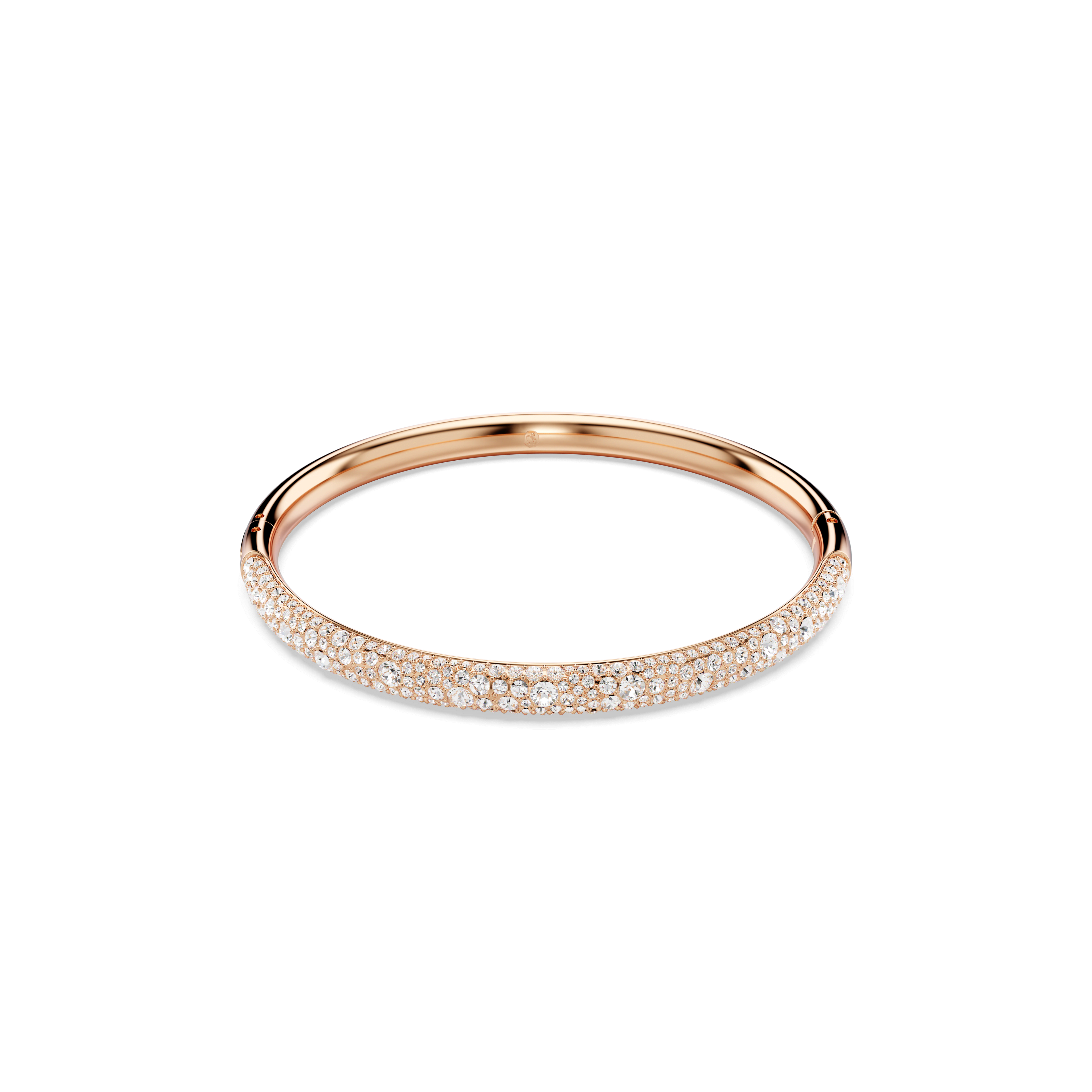 Swarovski Sublima bangle, Snow pavé, White, 18K rose gold finish — article 5688612