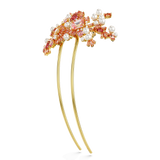 Gema hair clip, Crystal pearl, Mixed cuts, Flower, Pink, Gold-tone plated — article 5689051