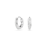 Matrix hoop earrings, Round cut, White, Rhodium plated — article 5690670