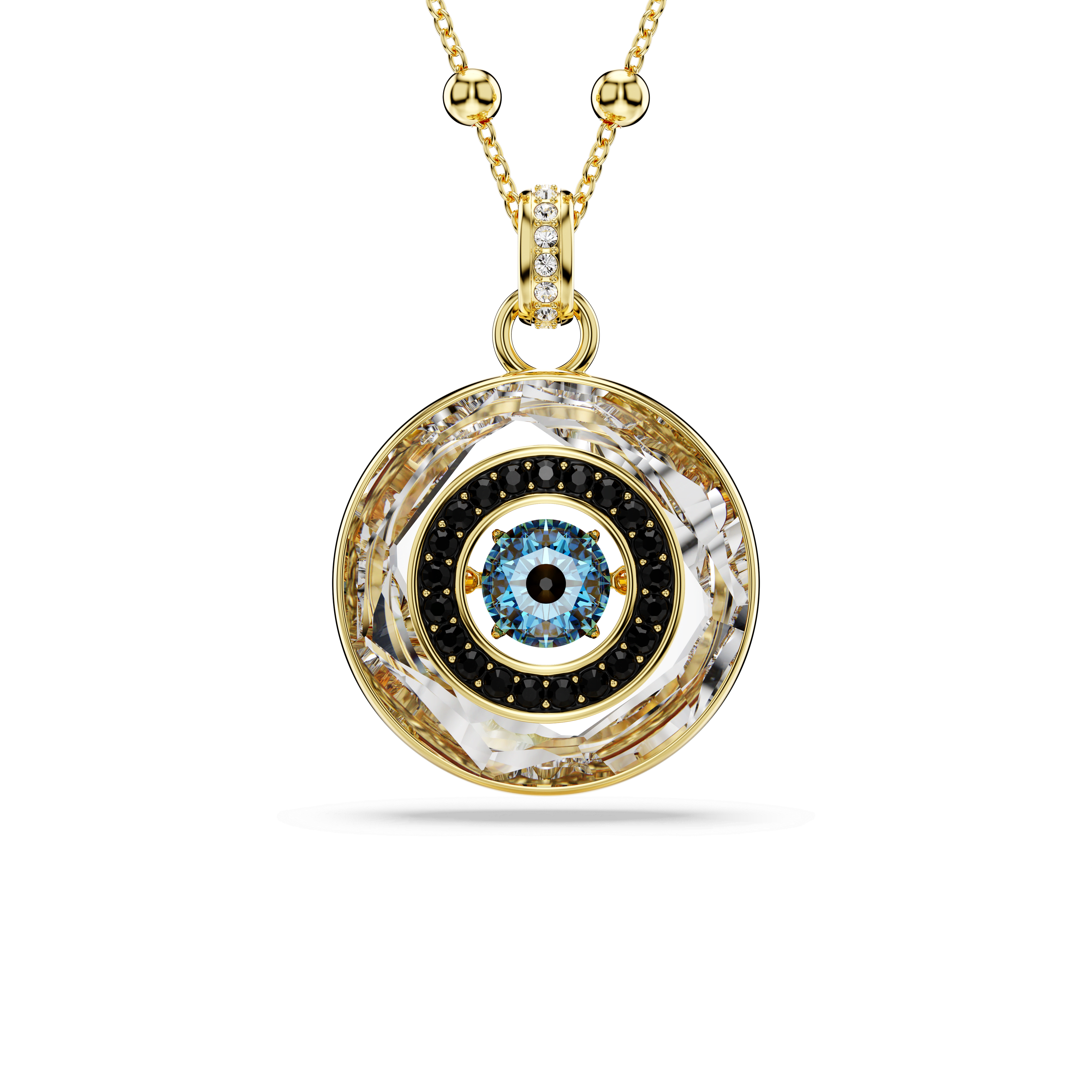 Swarovski Symbolica pendant, Evil eye, Medium, Multicolored, 18K gold finish — article 5692166