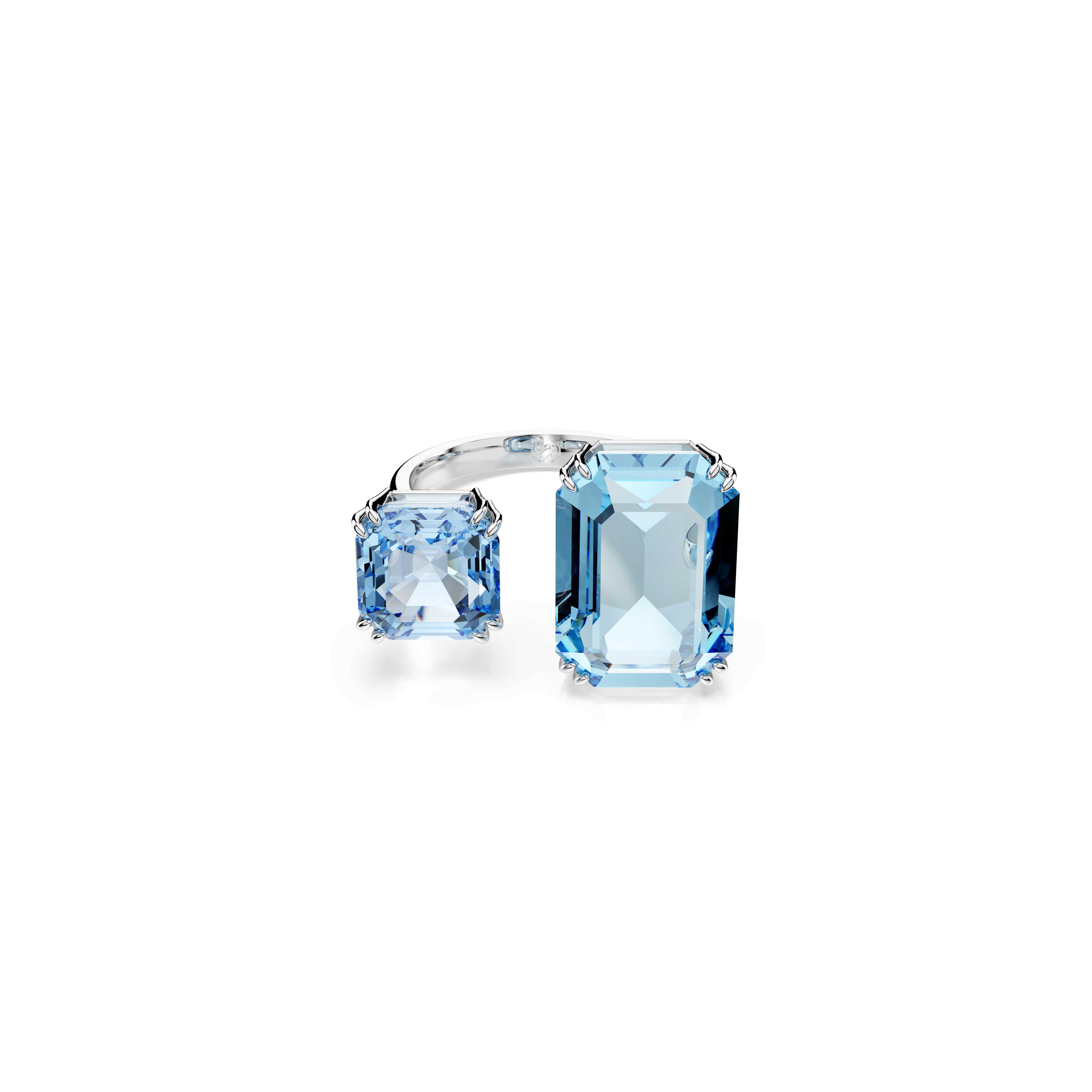 Swarovski Millenia open ring, Octagon cut, Blue, Rhodium plated — article 5694139