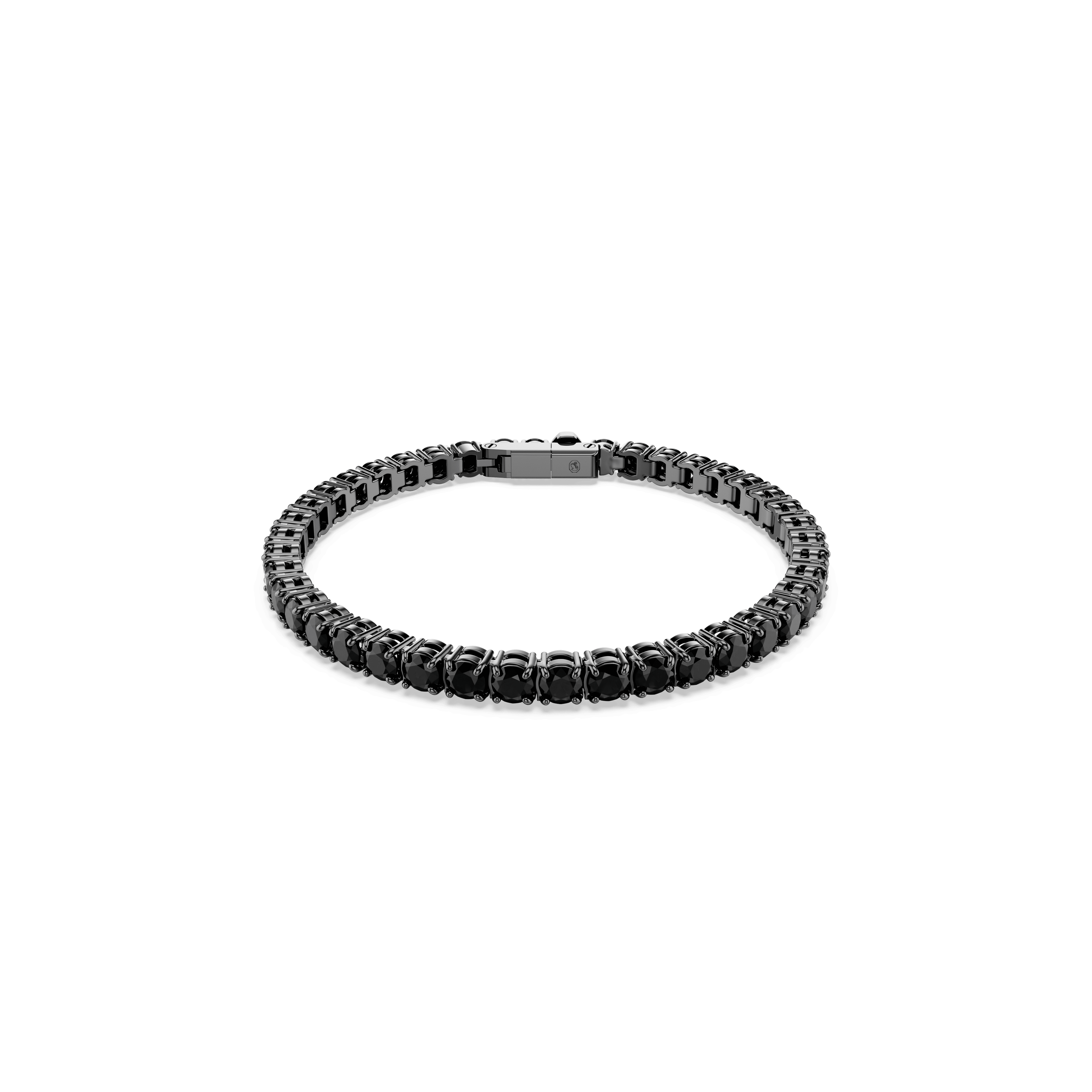 Swarovski Matrix Tennis bracelet, Round cut, Black, Ruthenium plated — article 5696030