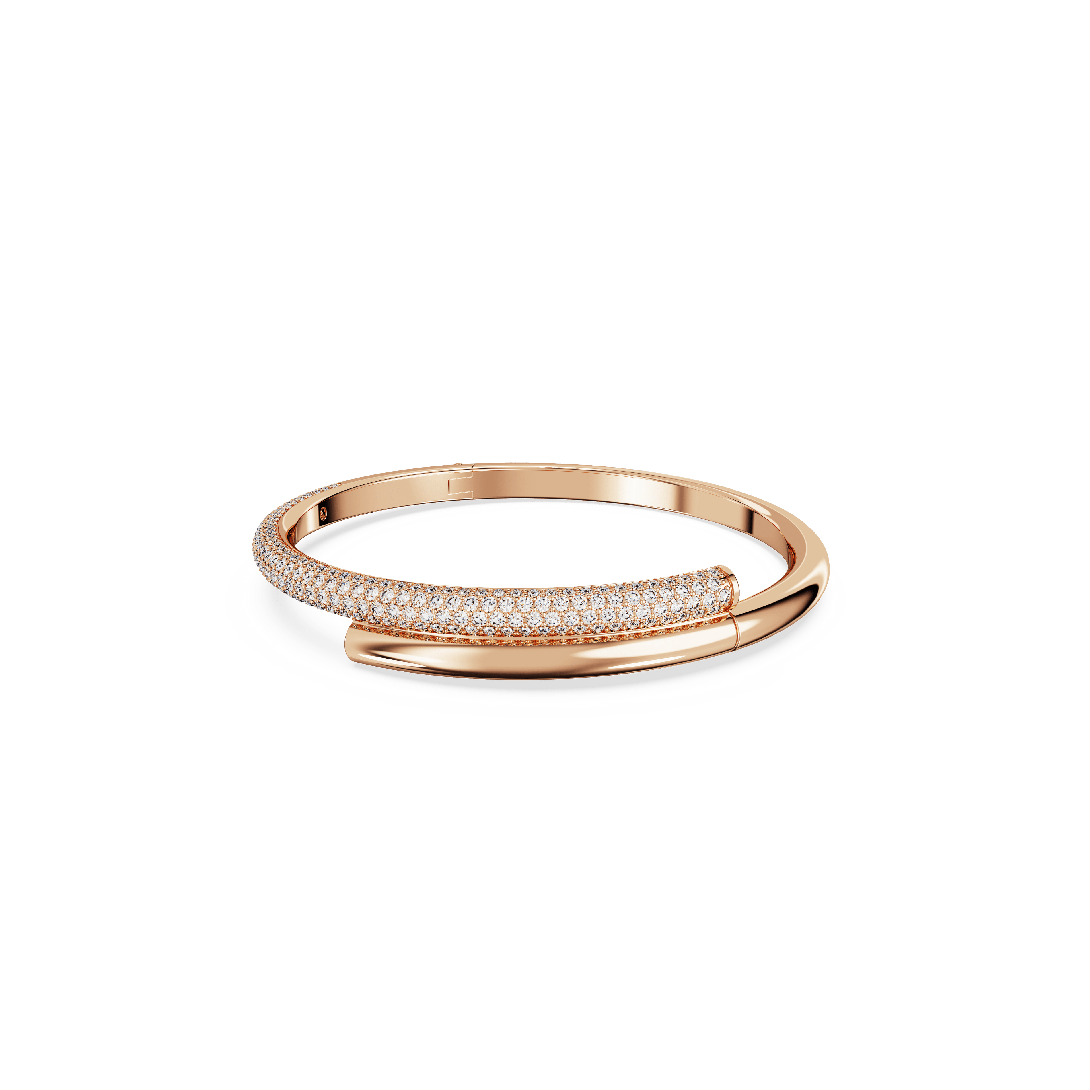 Swarovski Dextera bangle, Magnetic closure, White, 18K rose gold finish — article 5700931